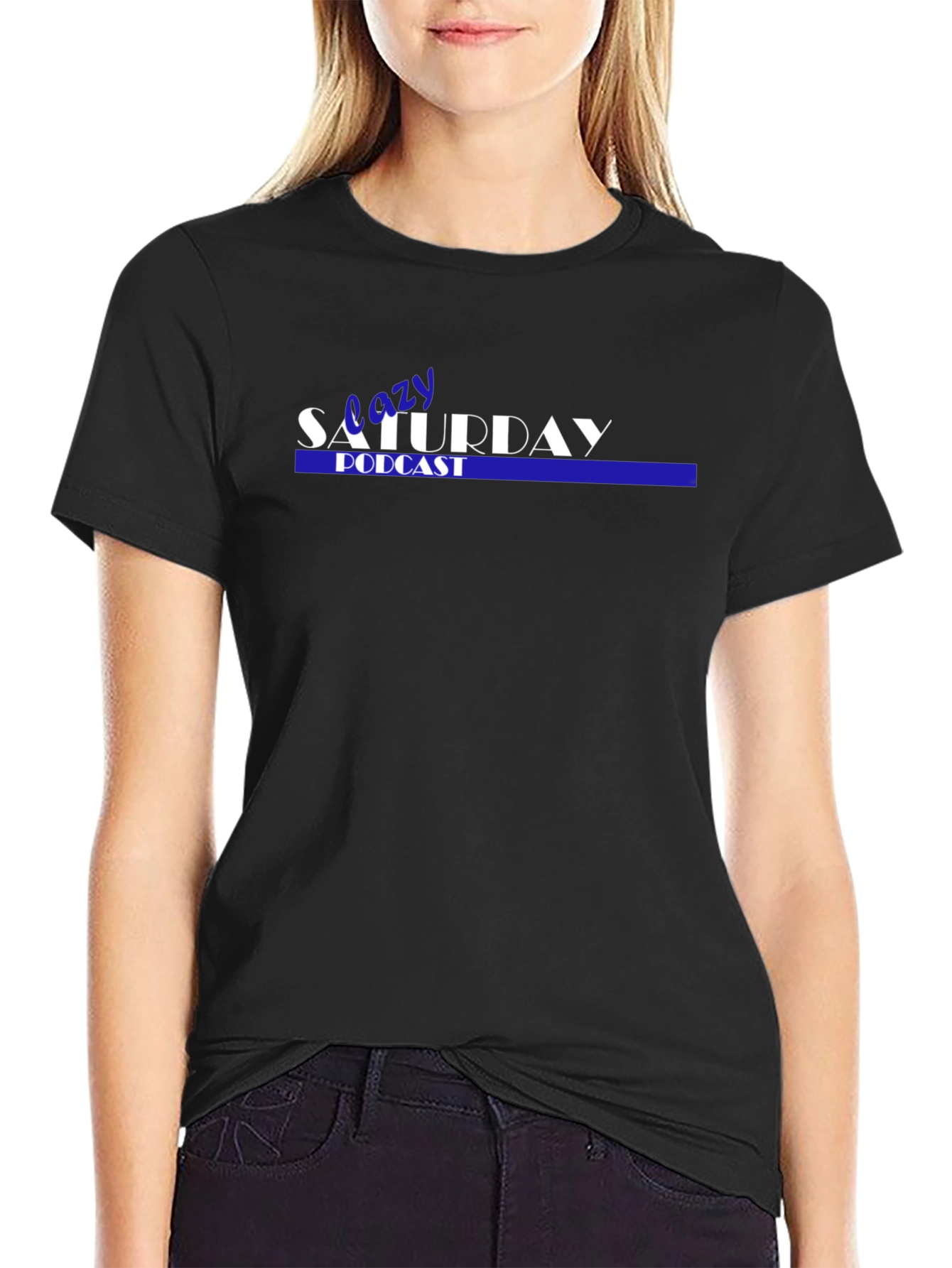 Lazy Saturday Podcast Black T-Shirt