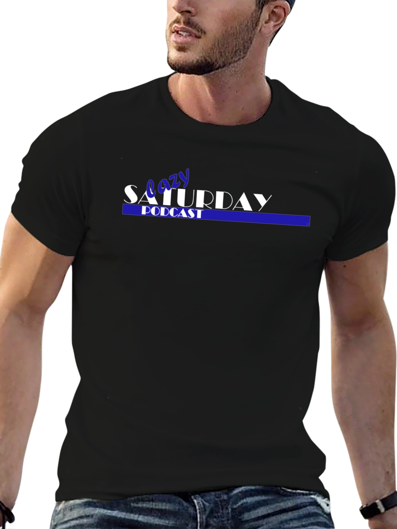 Lazy Saturday Podcast Black T-Shirt