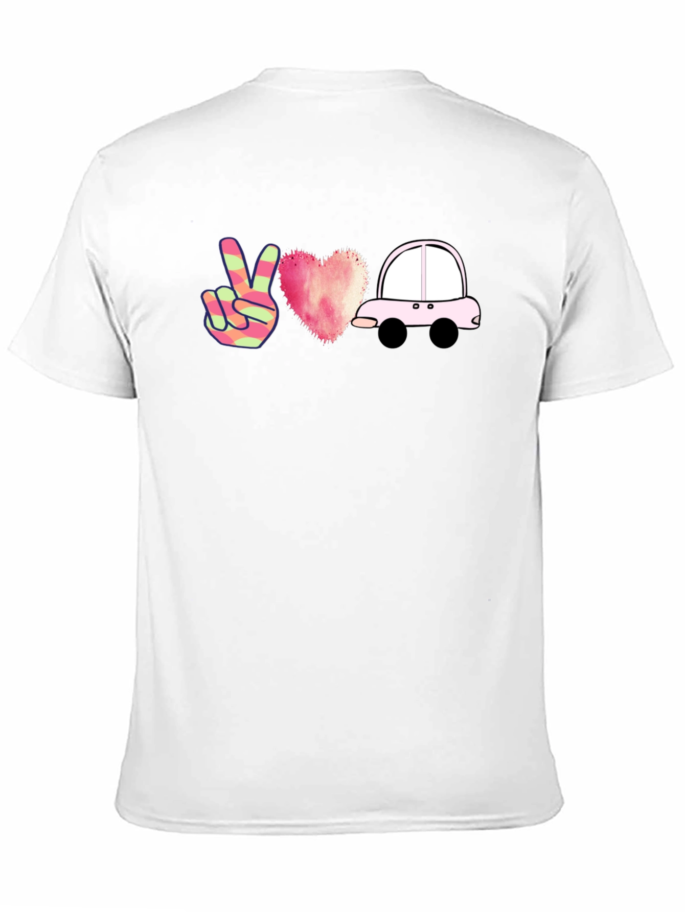 Peace Love Car Black T-Shirt