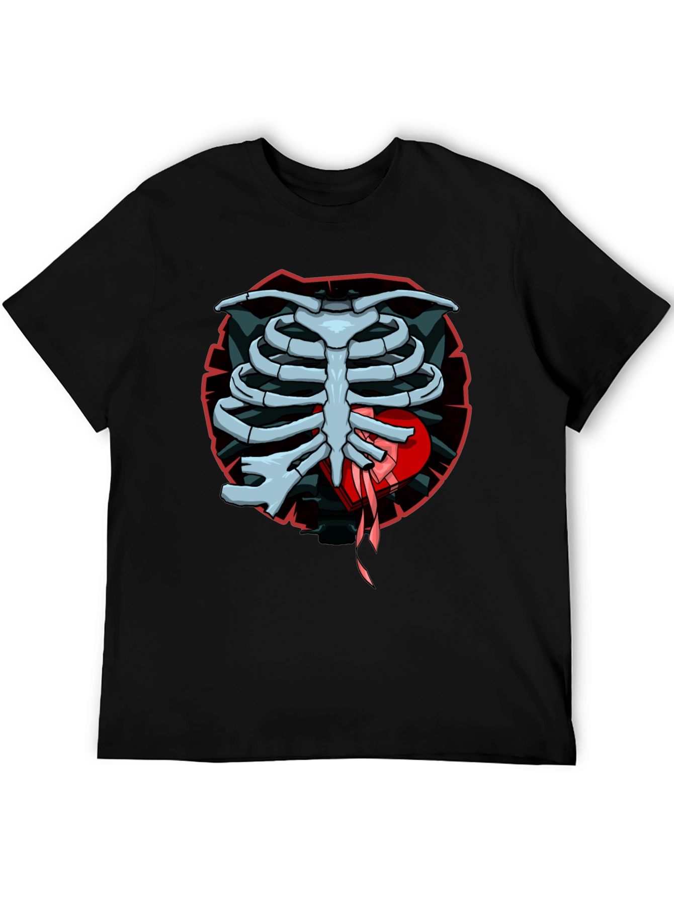 Rib Cage Heart Graphic T-Shirt - Mens Casual Tee