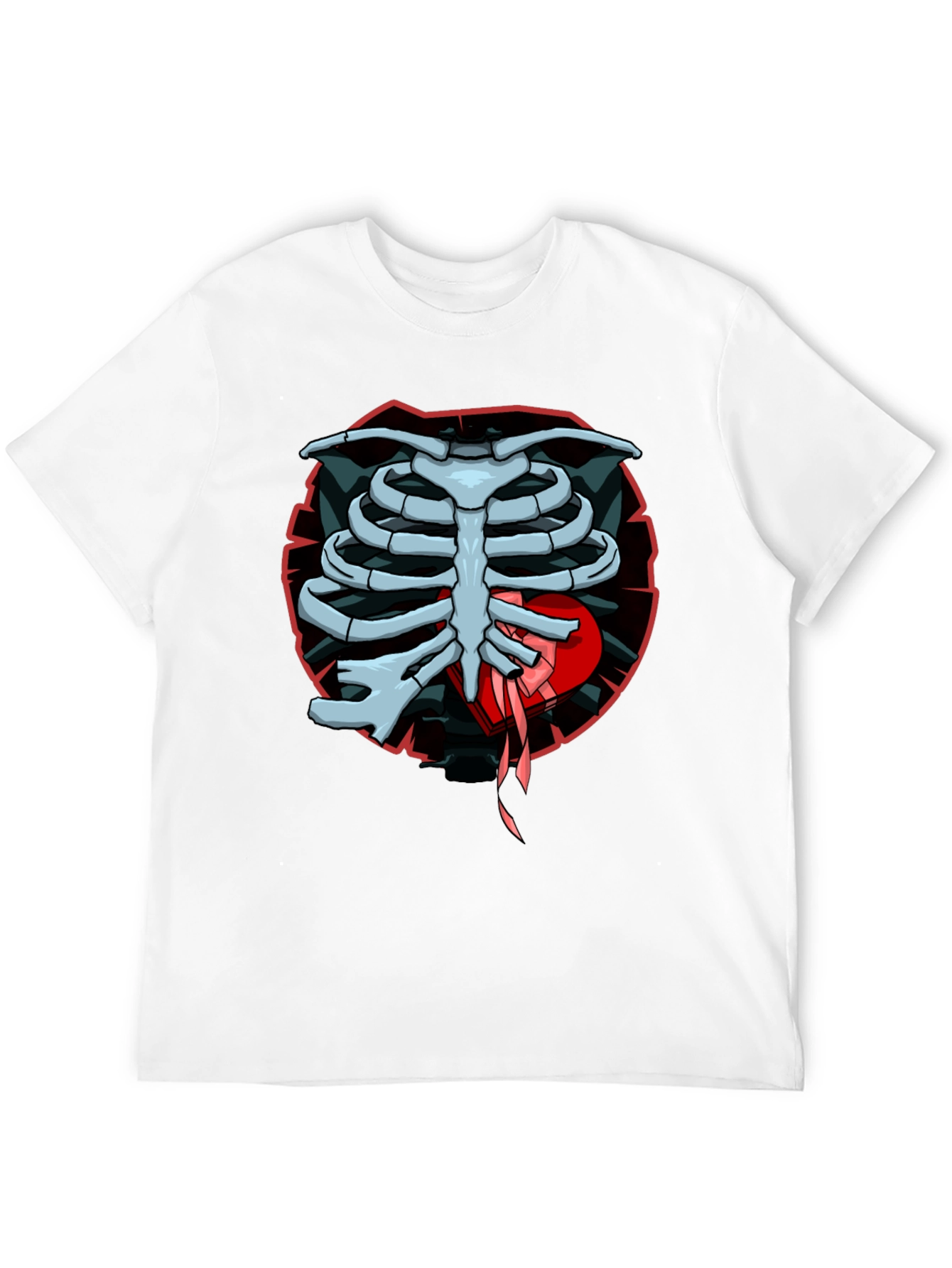 Rib Cage Heart Graphic T-Shirt - Mens Casual Tee