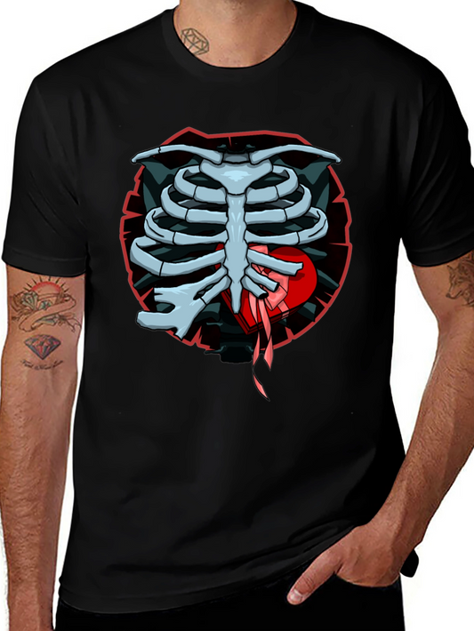 Rib Cage Heart Graphic T-Shirt - Mens Casual Tee