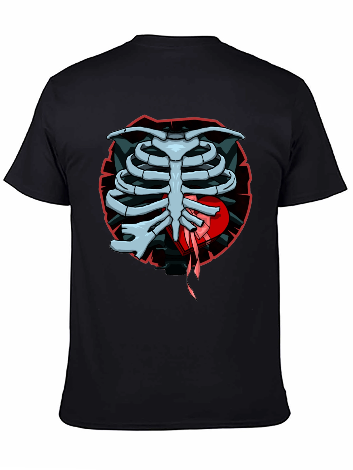 Rib Cage Heart Graphic T-Shirt - Mens Casual Tee