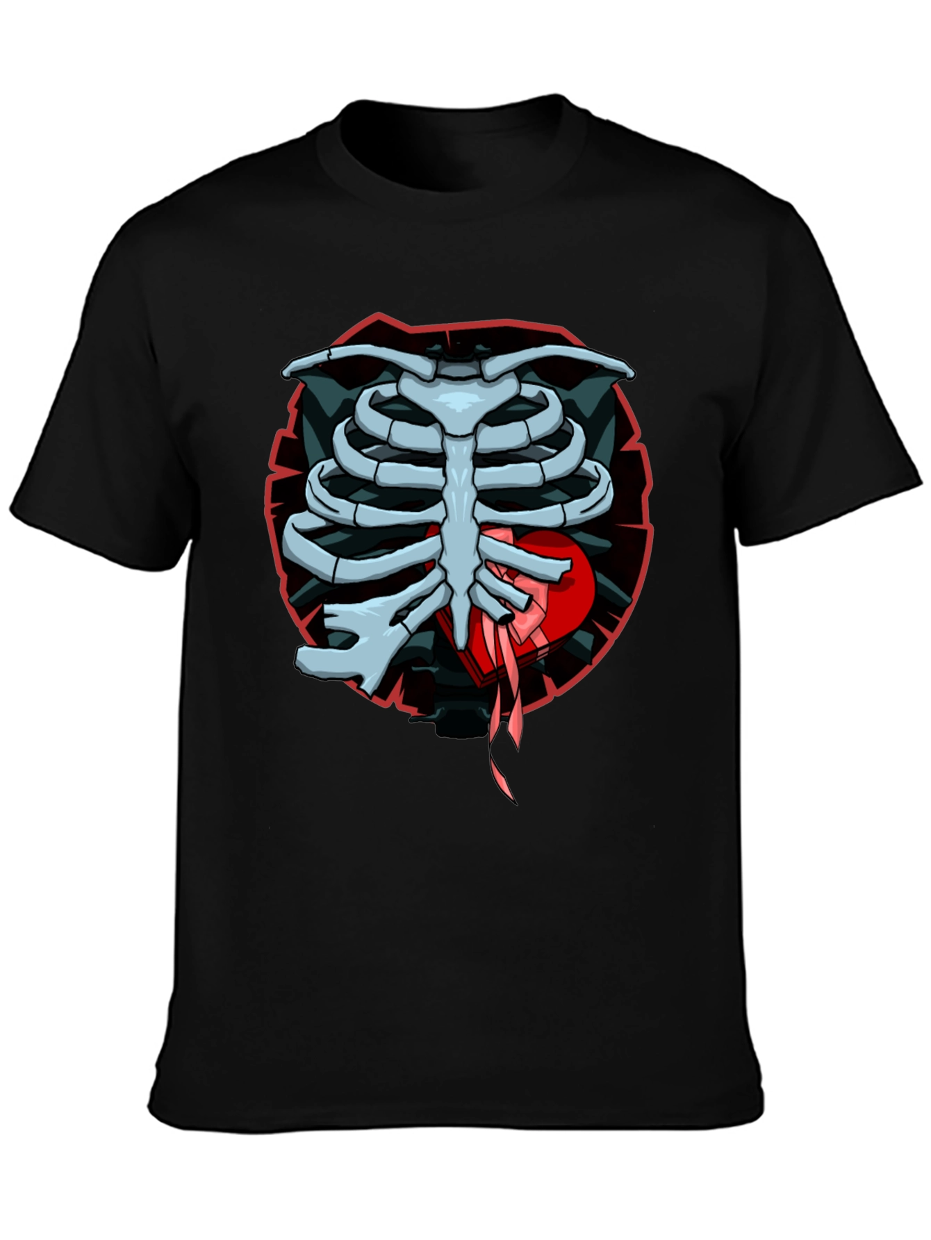 Rib Cage Heart Graphic T-Shirt - Mens Casual Tee