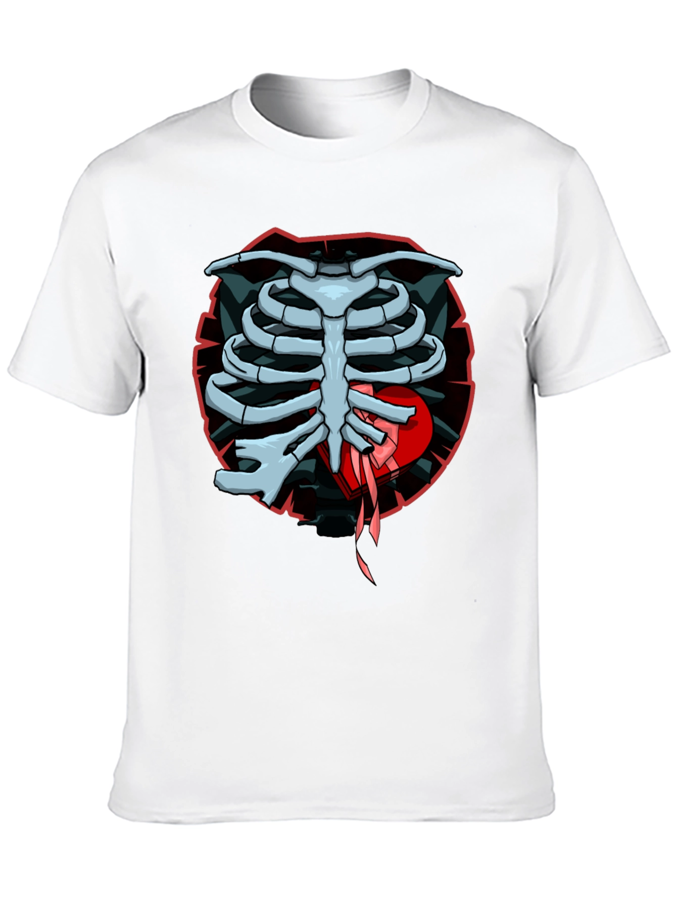 Rib Cage Heart Graphic T-Shirt - Mens Casual Tee