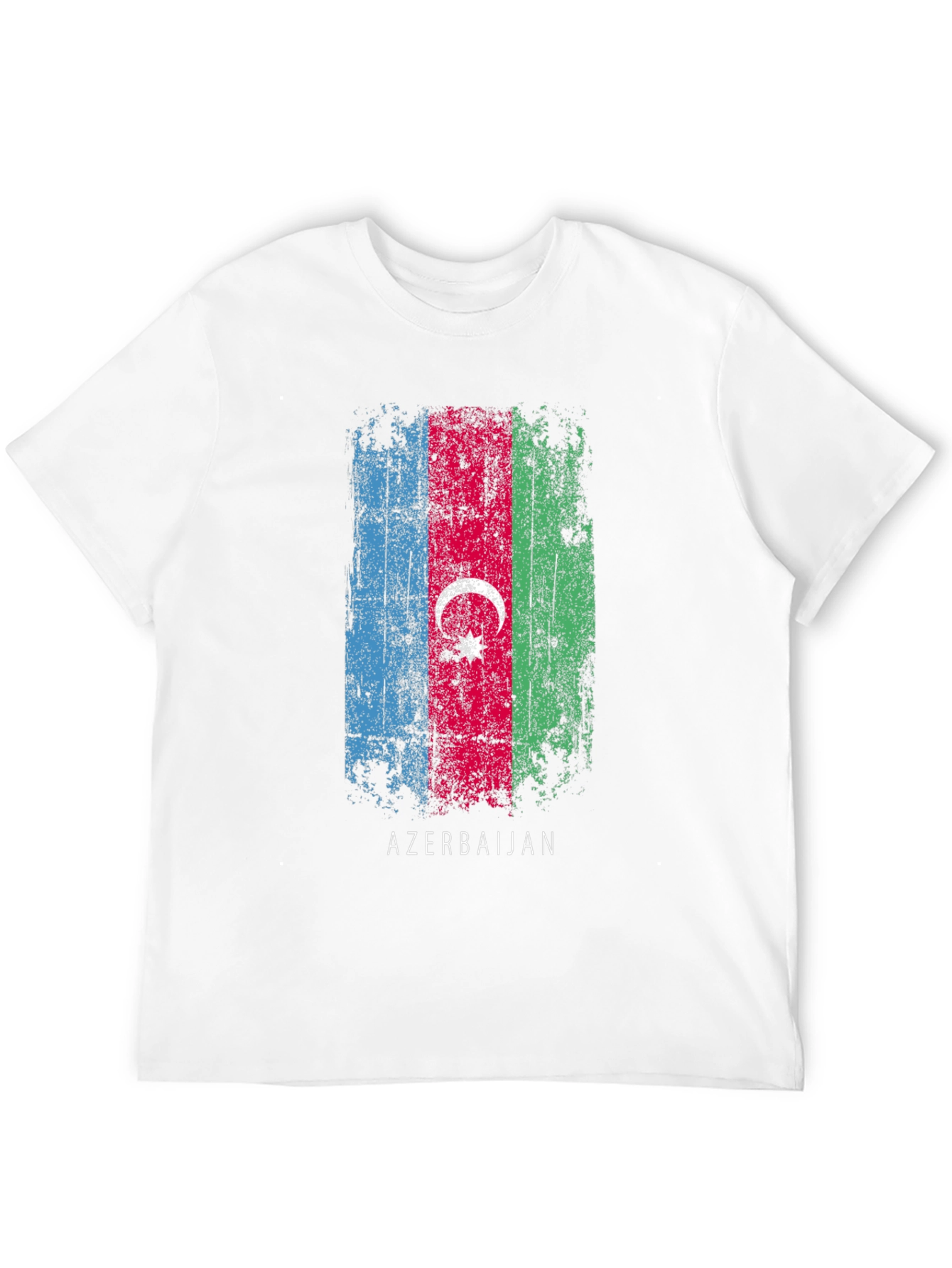 Azerbaijan Flag T-Shirt - Distressed Style Black