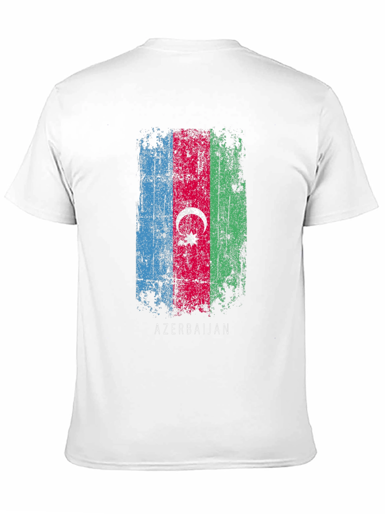 Azerbaijan Flag T-Shirt - Distressed Style Black