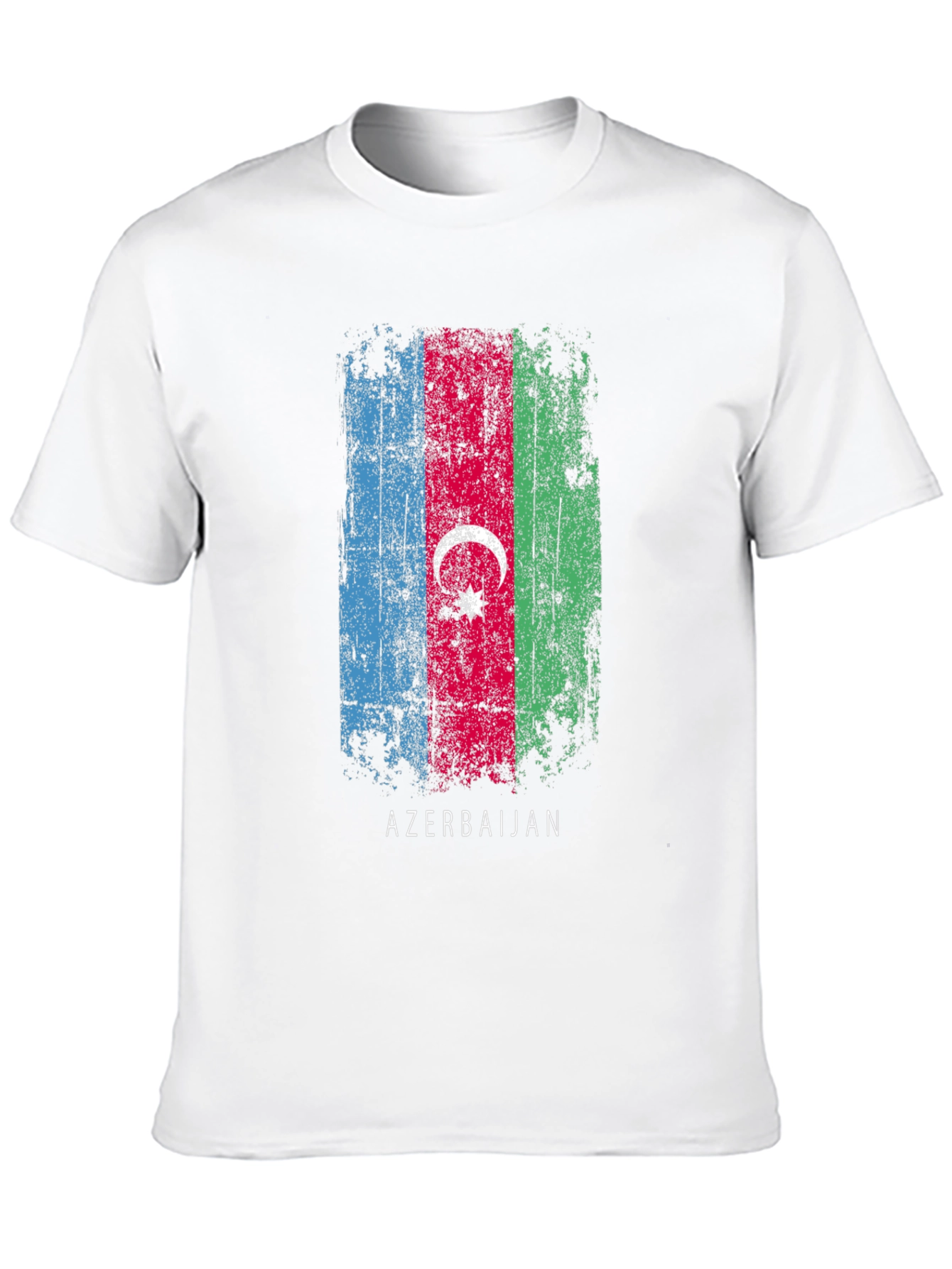 Azerbaijan Flag T-Shirt - Distressed Style Black