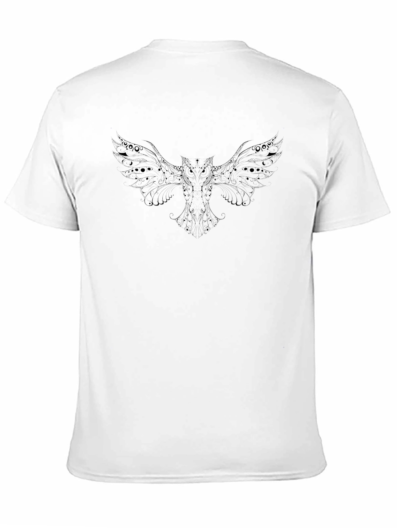 Mens Black Graphic Tee - Owl Design