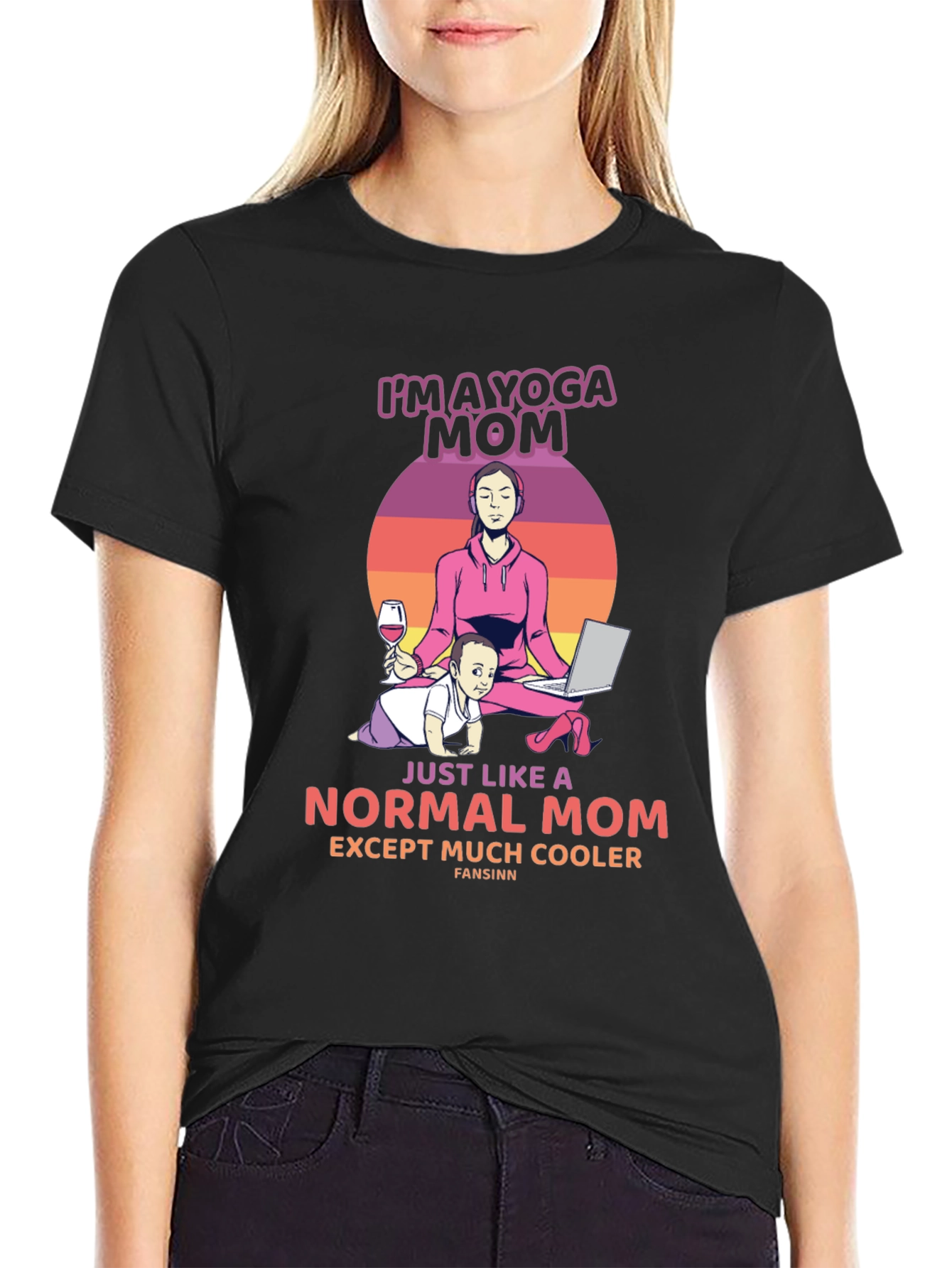 Yoga Mom Graphic Tee - Cool Parent Style