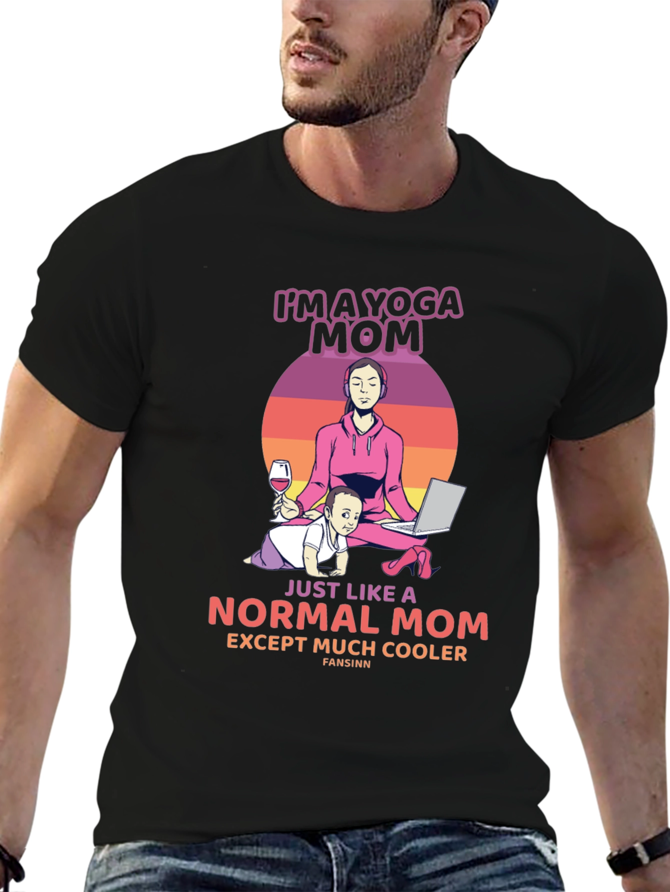 Yoga Mom Graphic Tee - Cool Parent Style