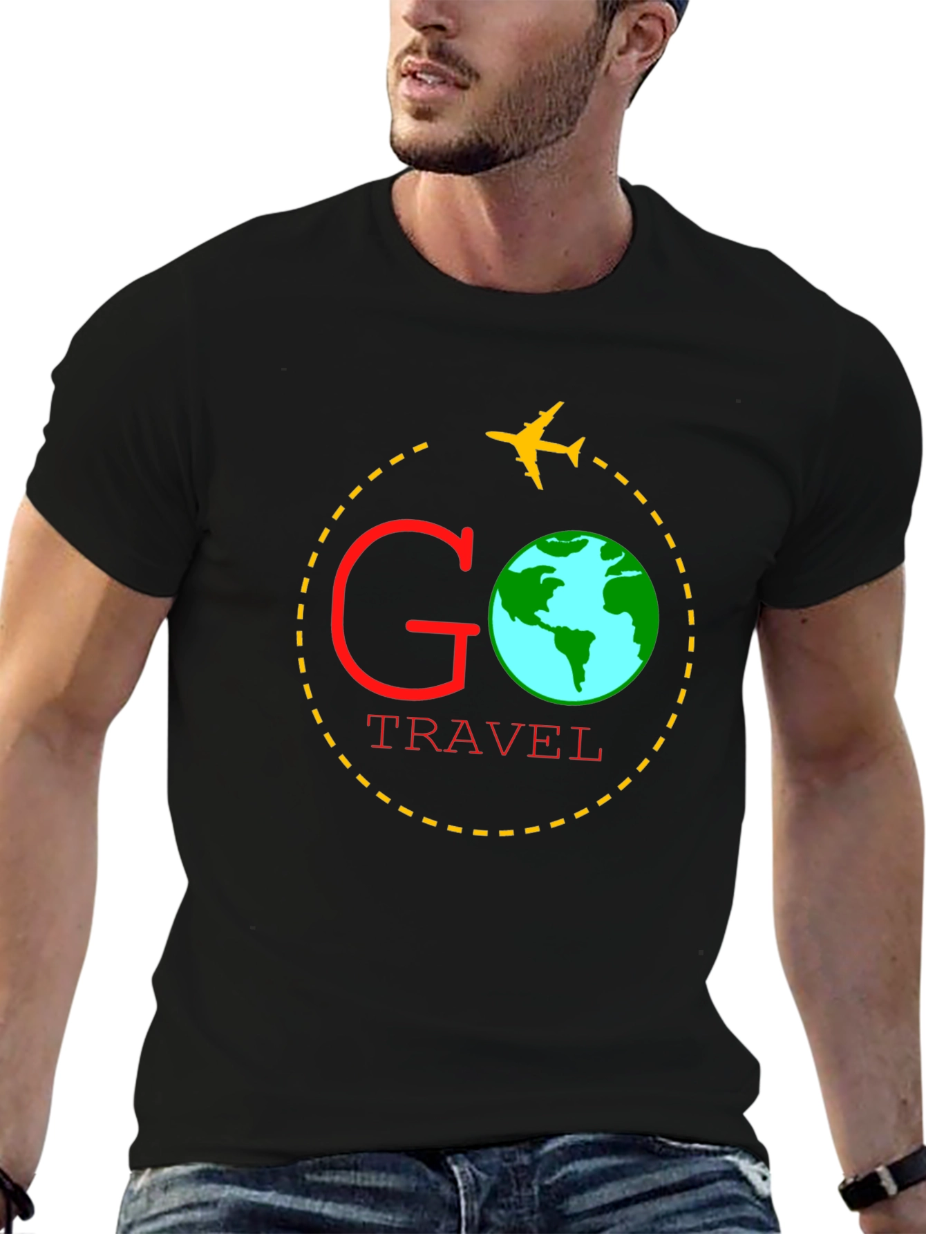 Go Travel Black T-Shirt Adventure Seeker Tee