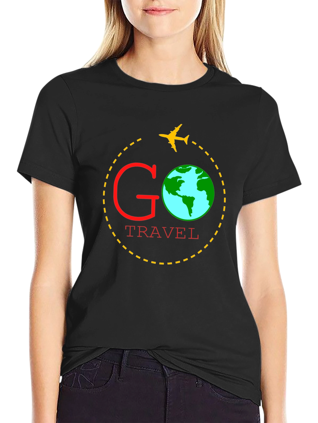 Go Travel Black T-Shirt Adventure Seeker Tee