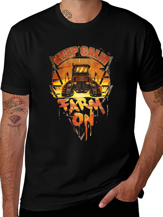 Keep Calm Farm On Tractor T-Shirt