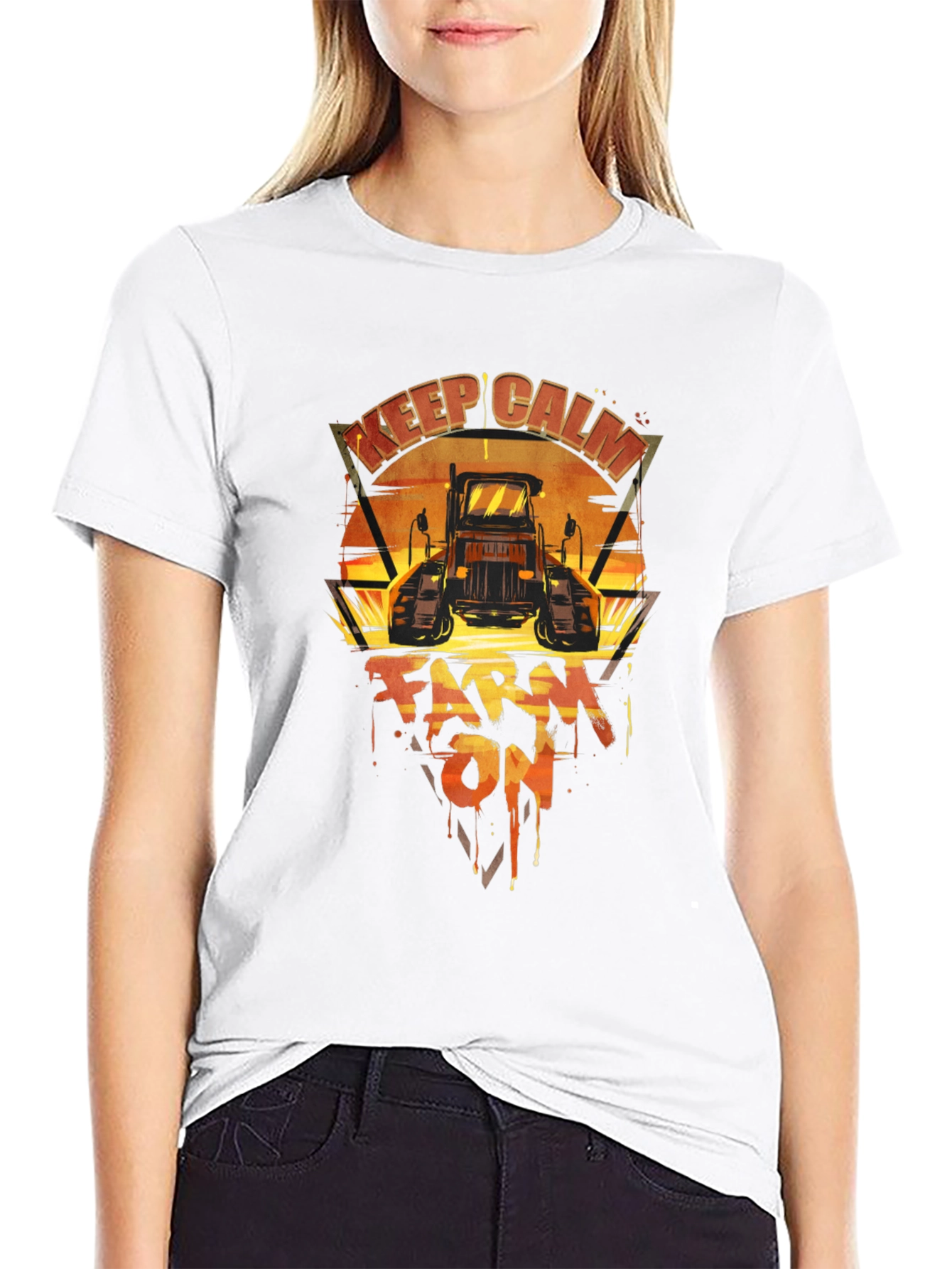 Keep Calm Farm On Tractor T-Shirt