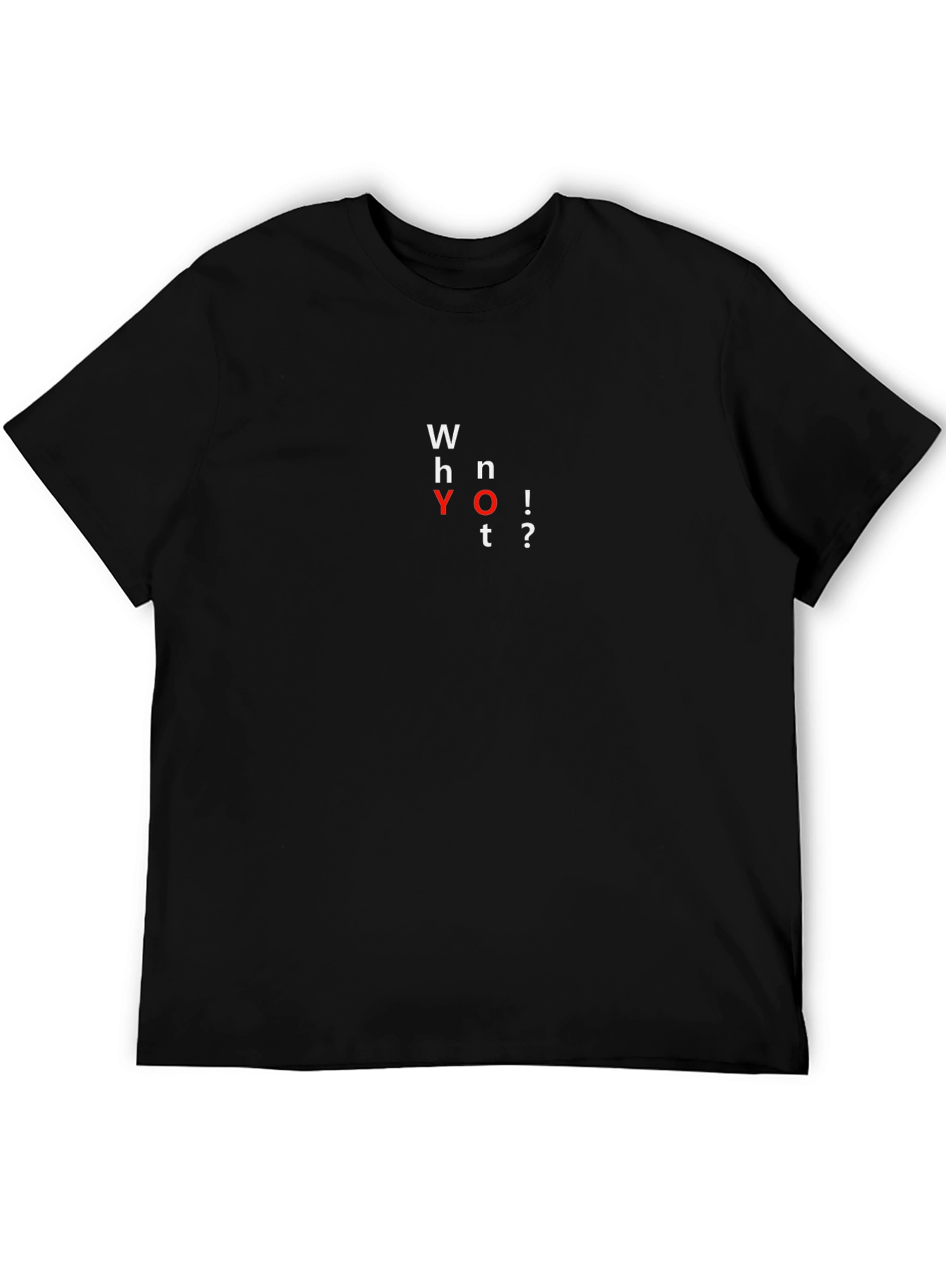 Why Not? Black Graphic Tee - Mens Casual T-Shirt