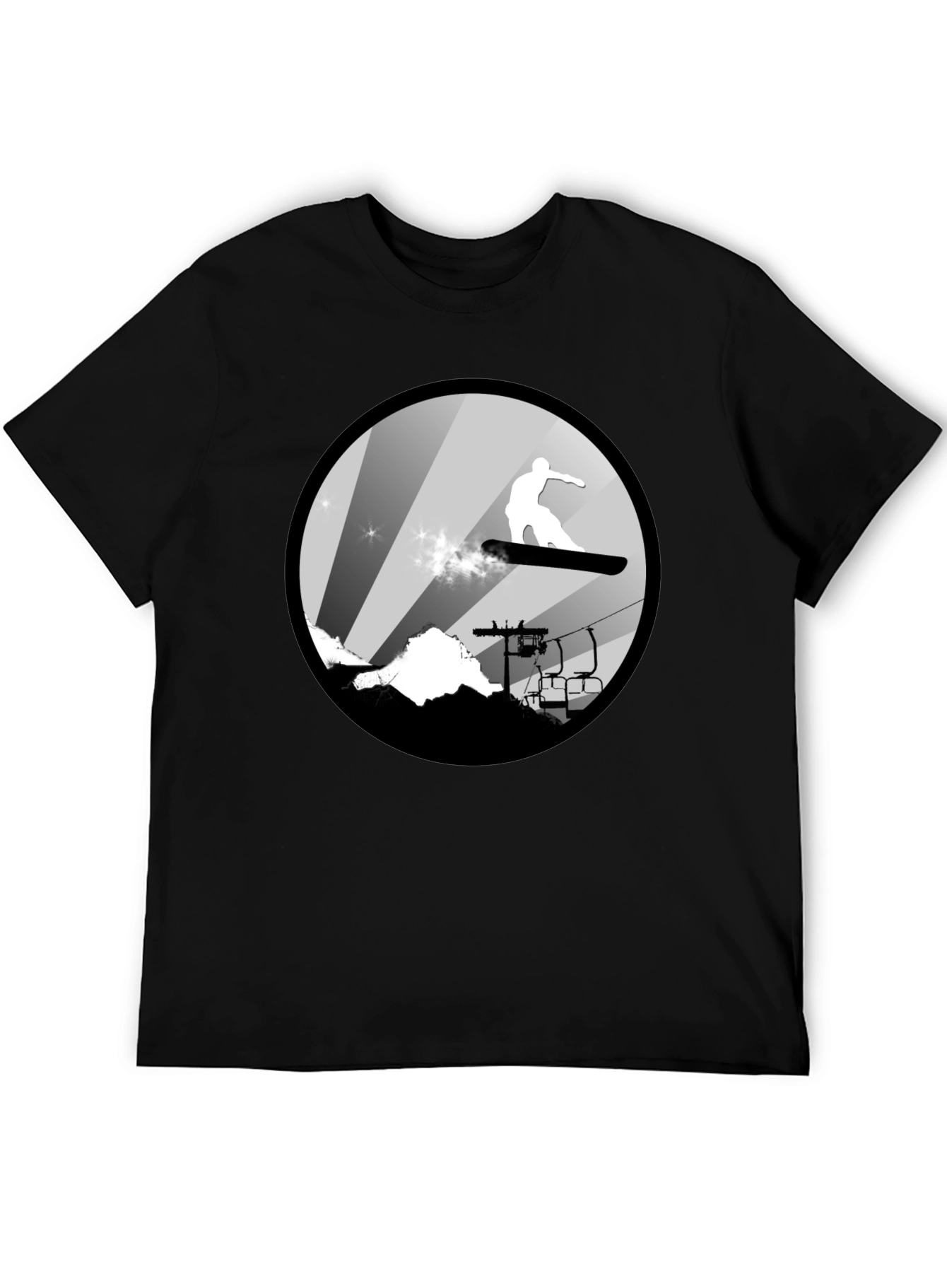 Cool Snowboard T-Shirt: Mountain Scene