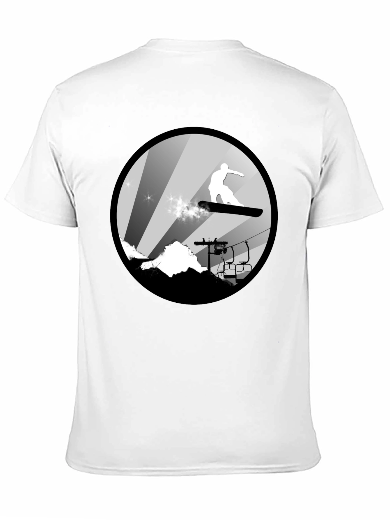 Cool Snowboard T-Shirt: Mountain Scene