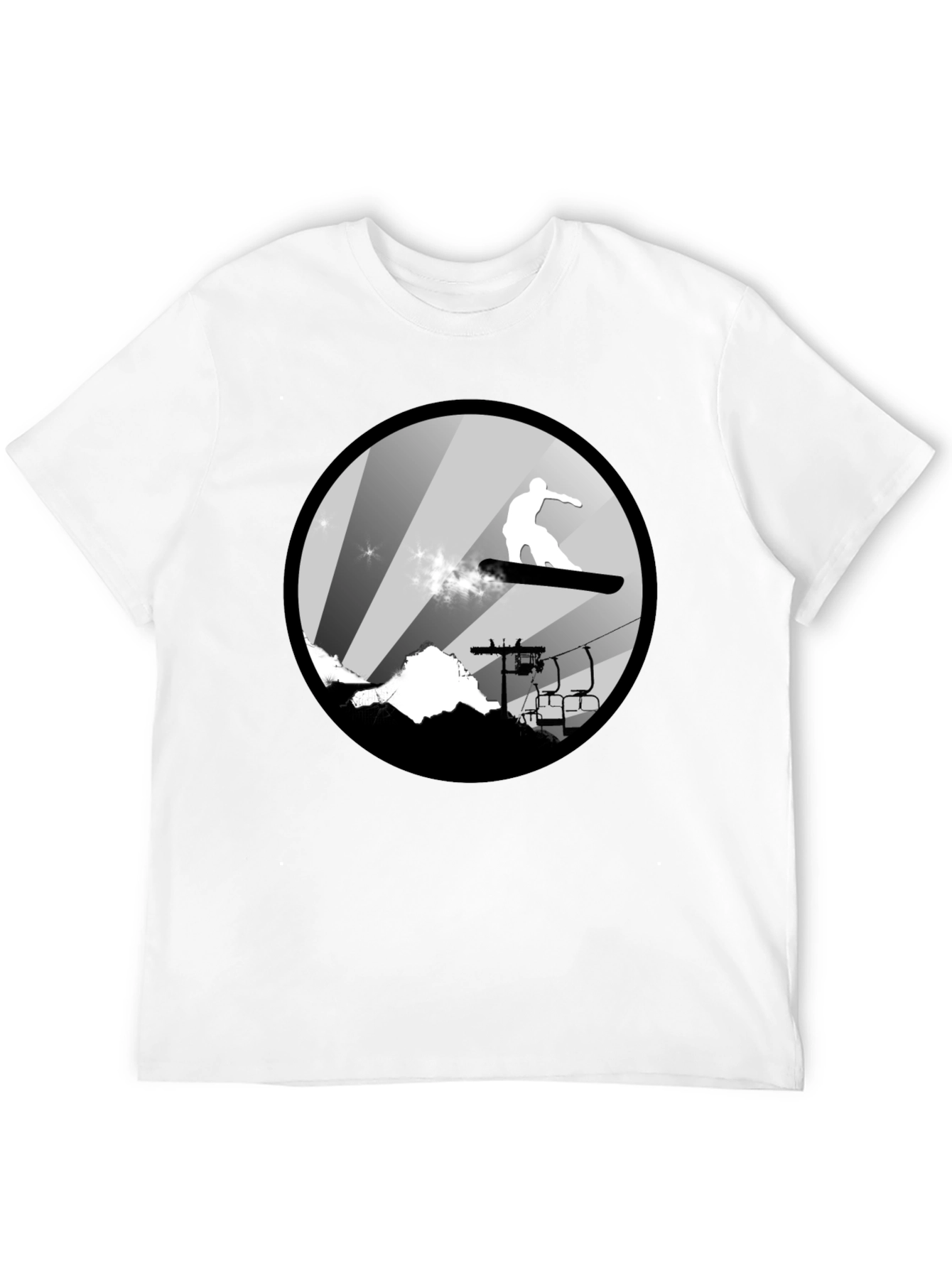 Cool Snowboard T-Shirt: Mountain Scene