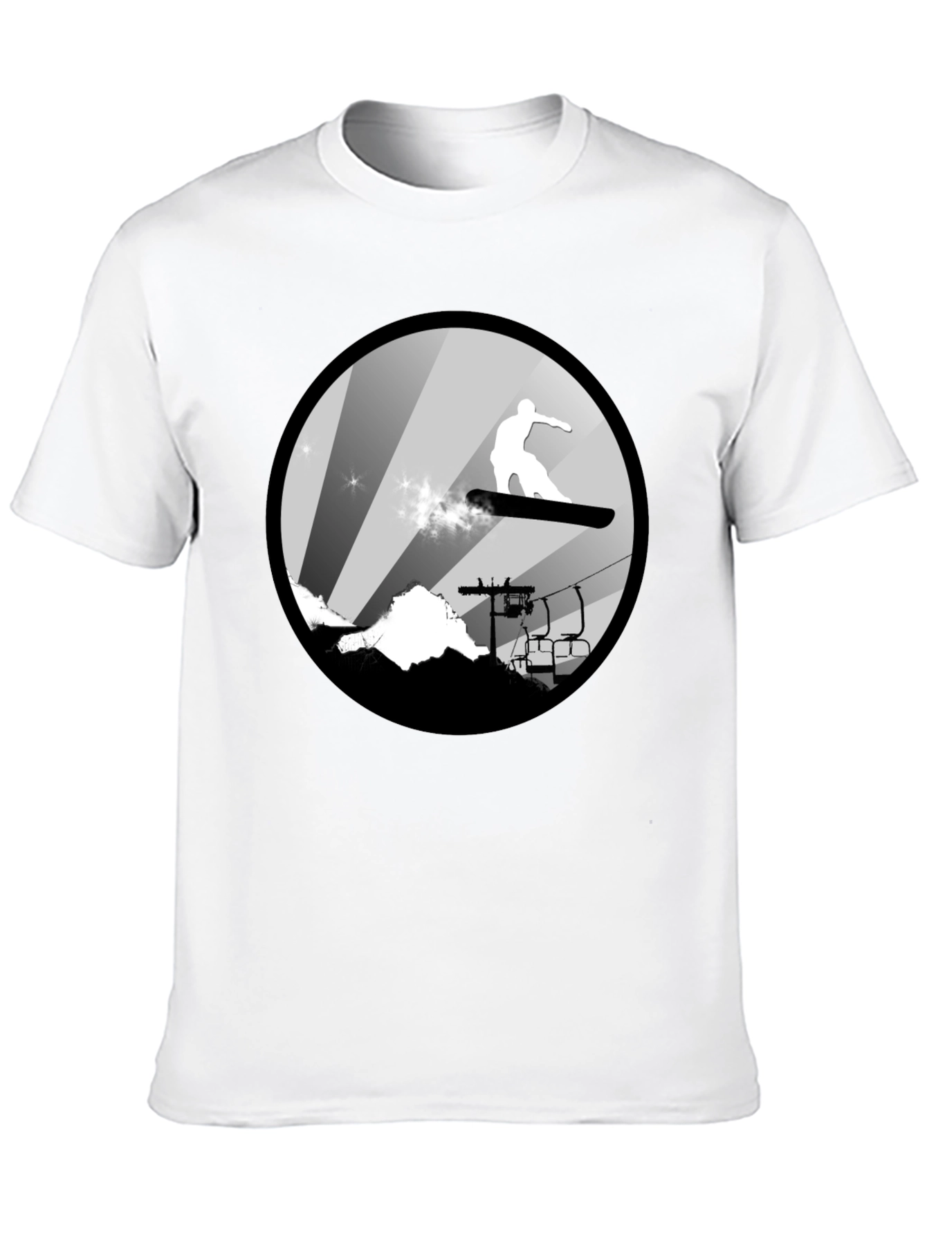 Cool Snowboard T-Shirt: Mountain Scene