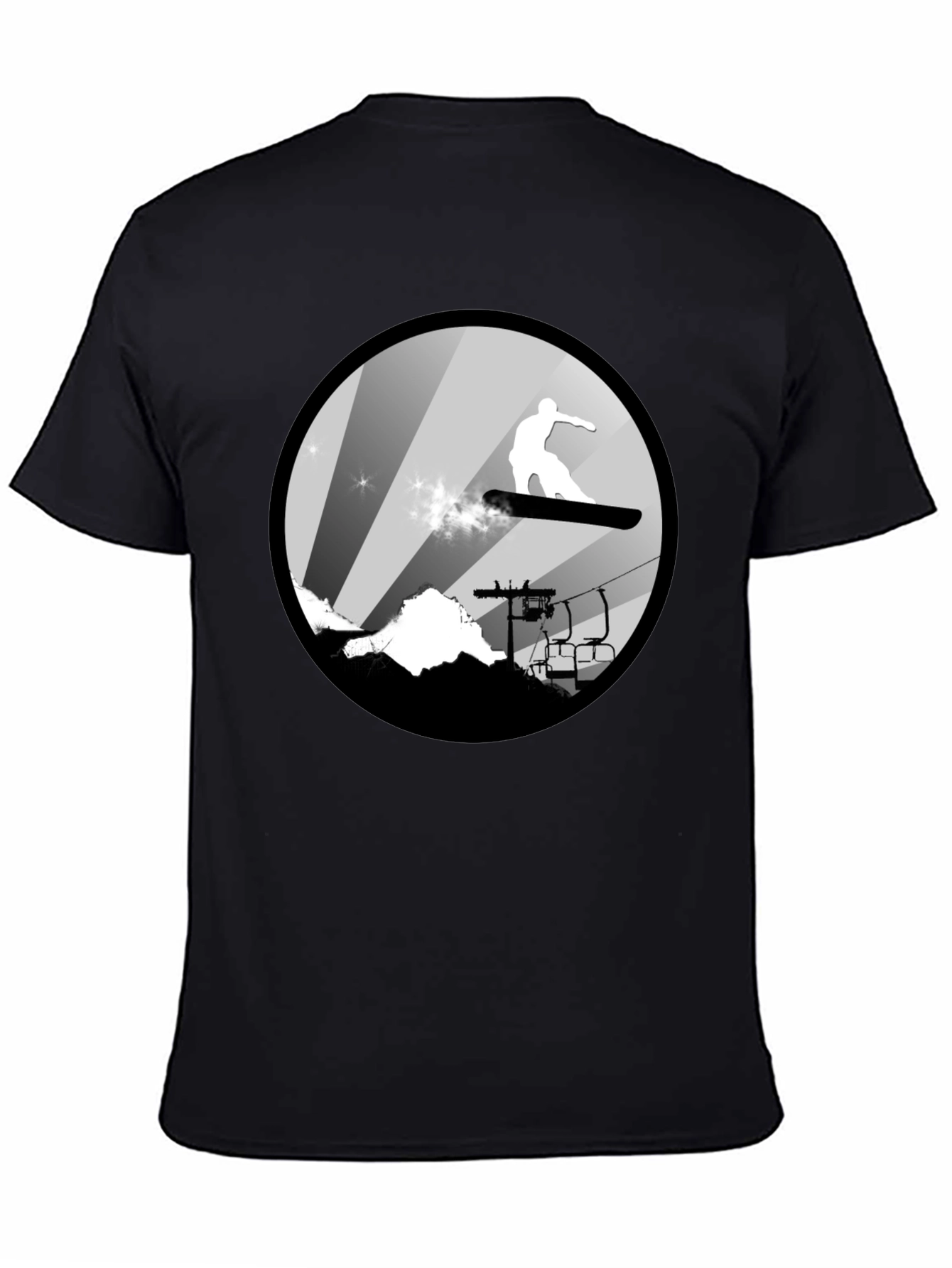 Cool Snowboard T-Shirt: Mountain Scene