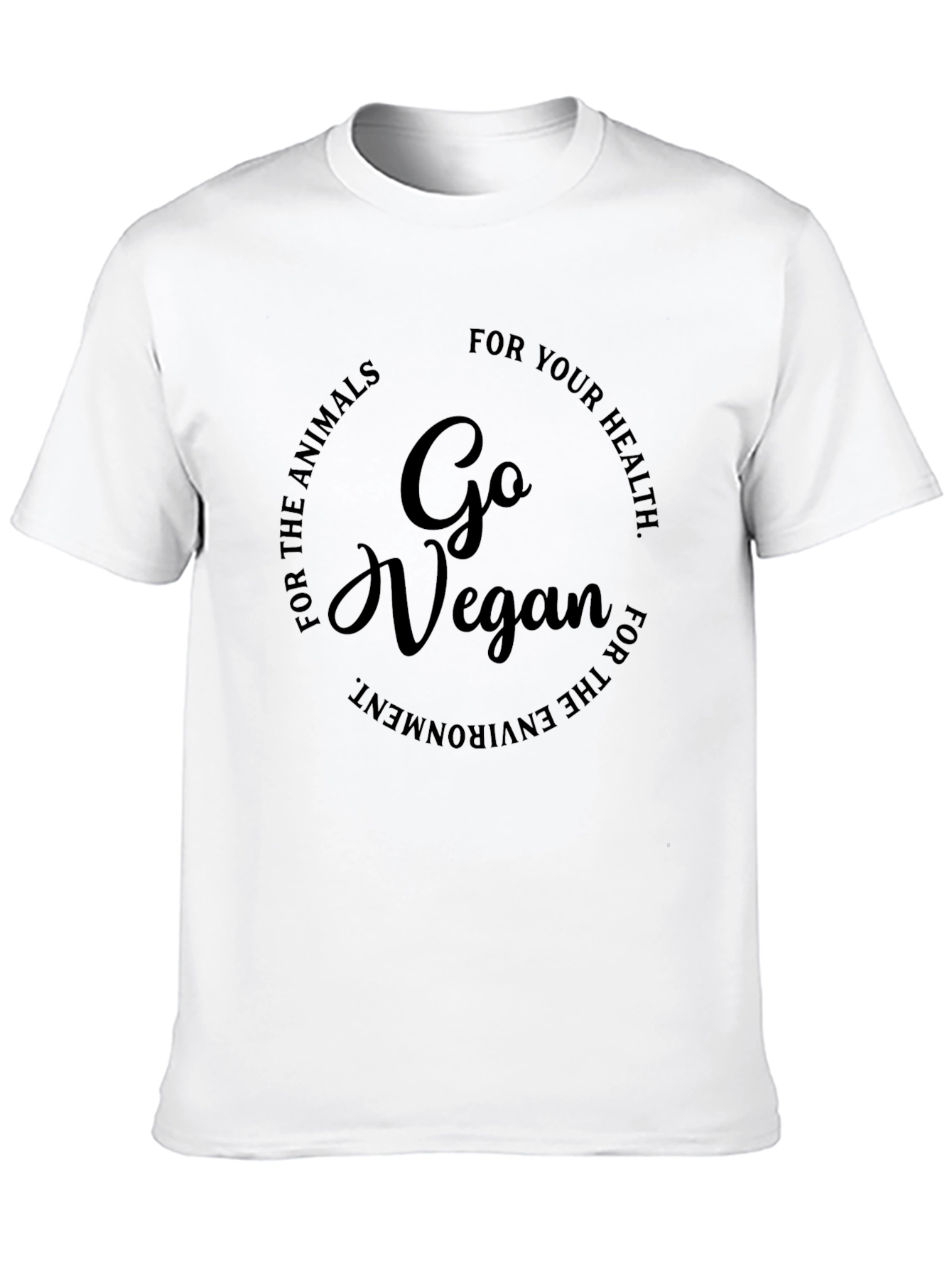 Go Vegan Black T-Shirt - Animals Health Environment