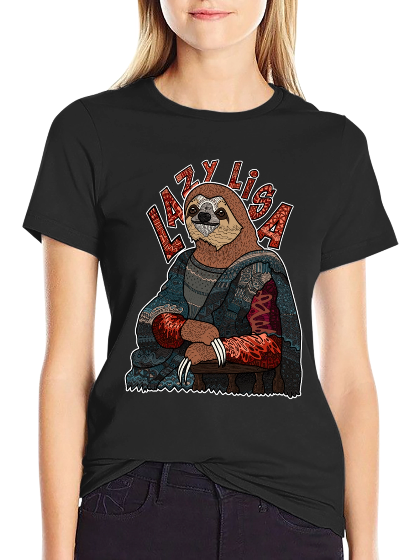 Lazy Lisa Sloth Graphic Tee