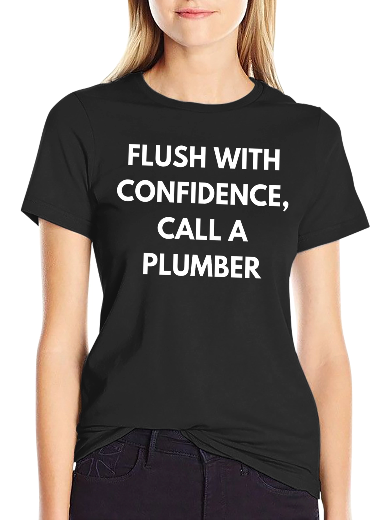Funny Plumber T-Shirt - Flush with Confidence