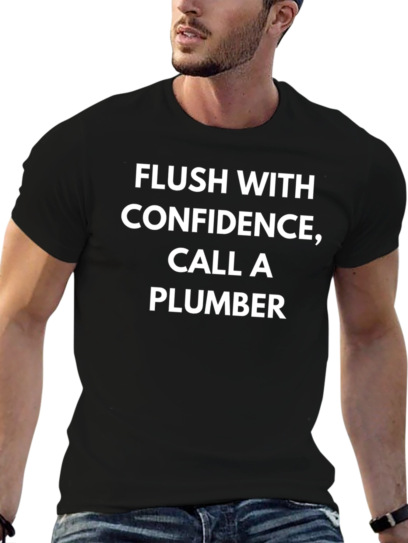 Funny Plumber T-Shirt - Flush with Confidence