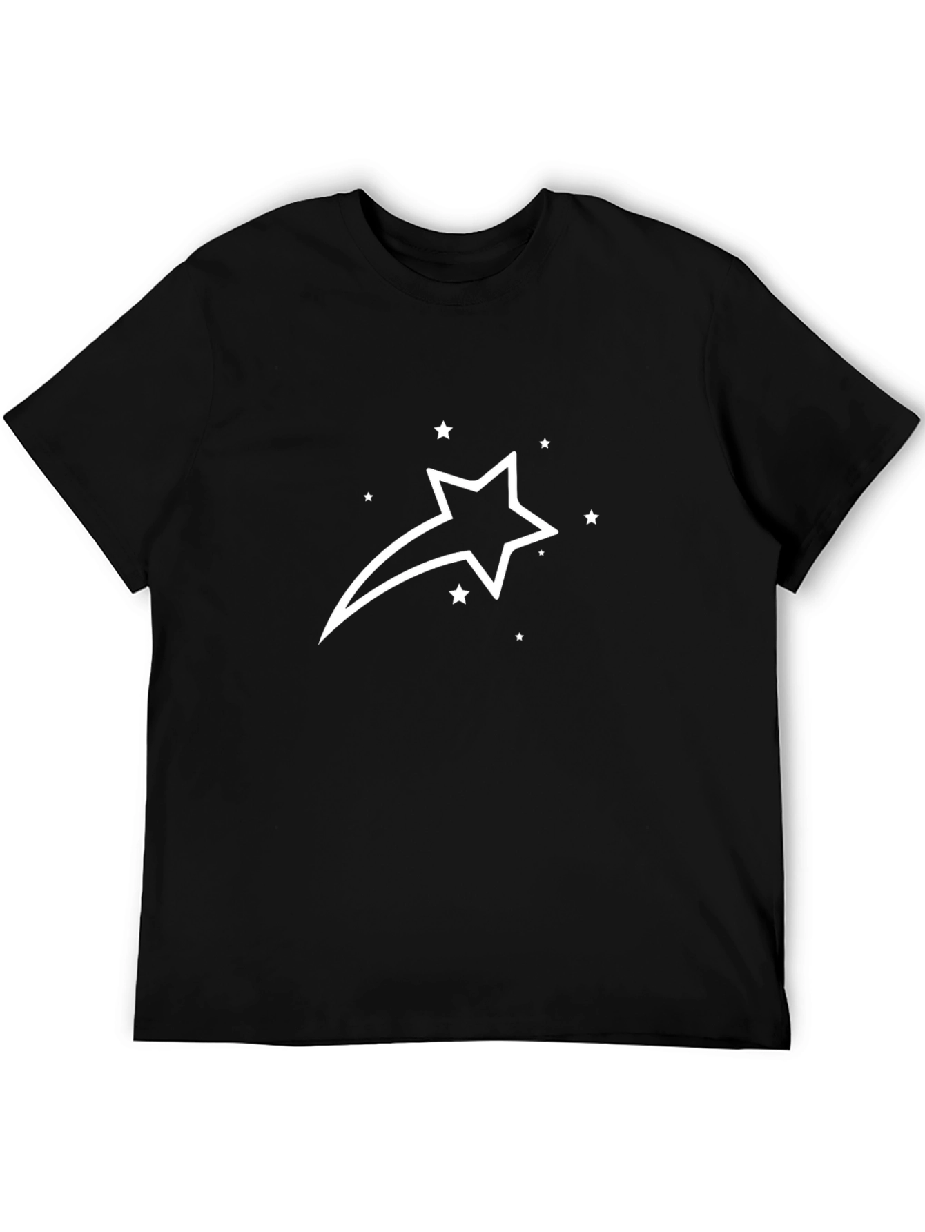 Black T-Shirt with White Star Graphic