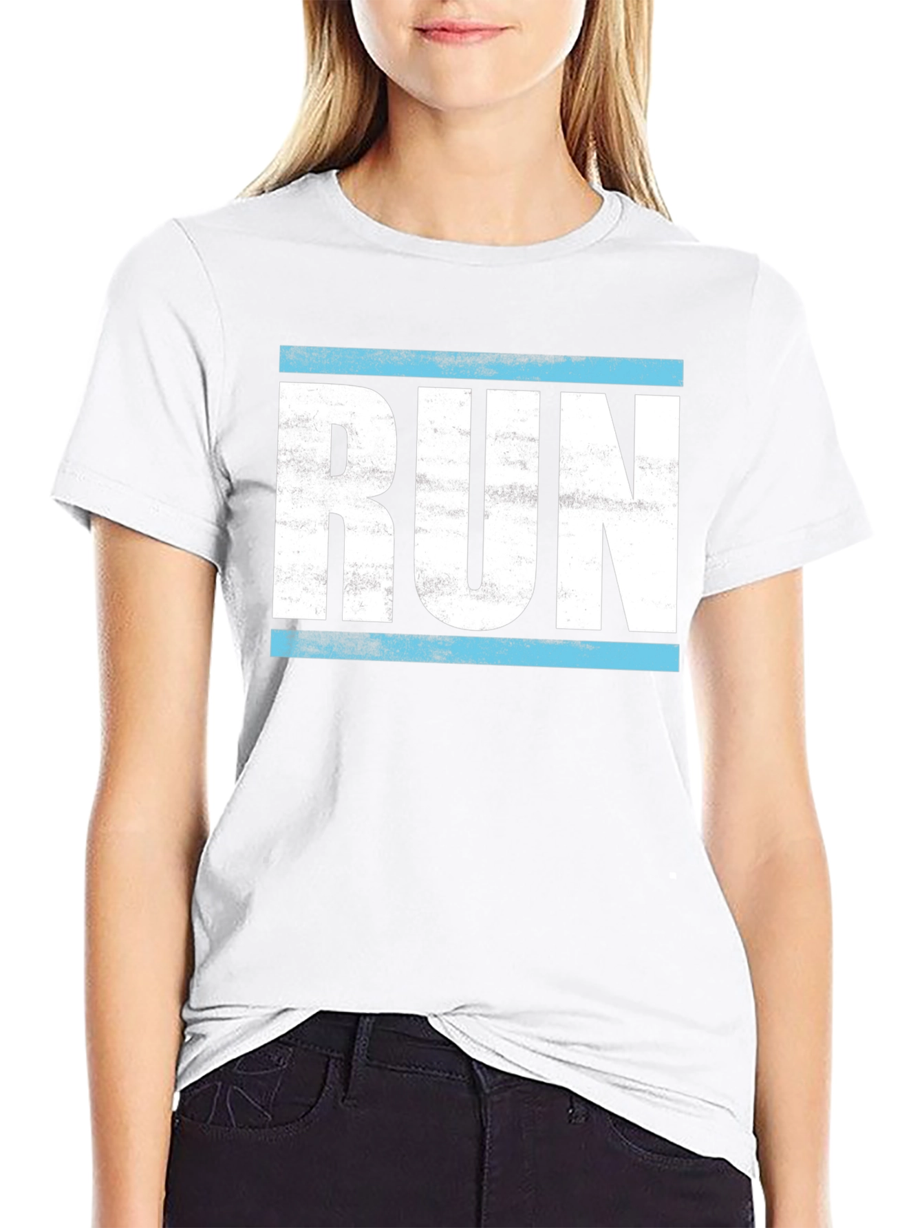 Retro RUN Graphic Tee - Black