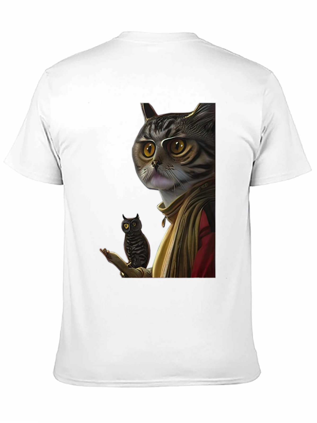 Cat Wizard with Owl Graphic Tee