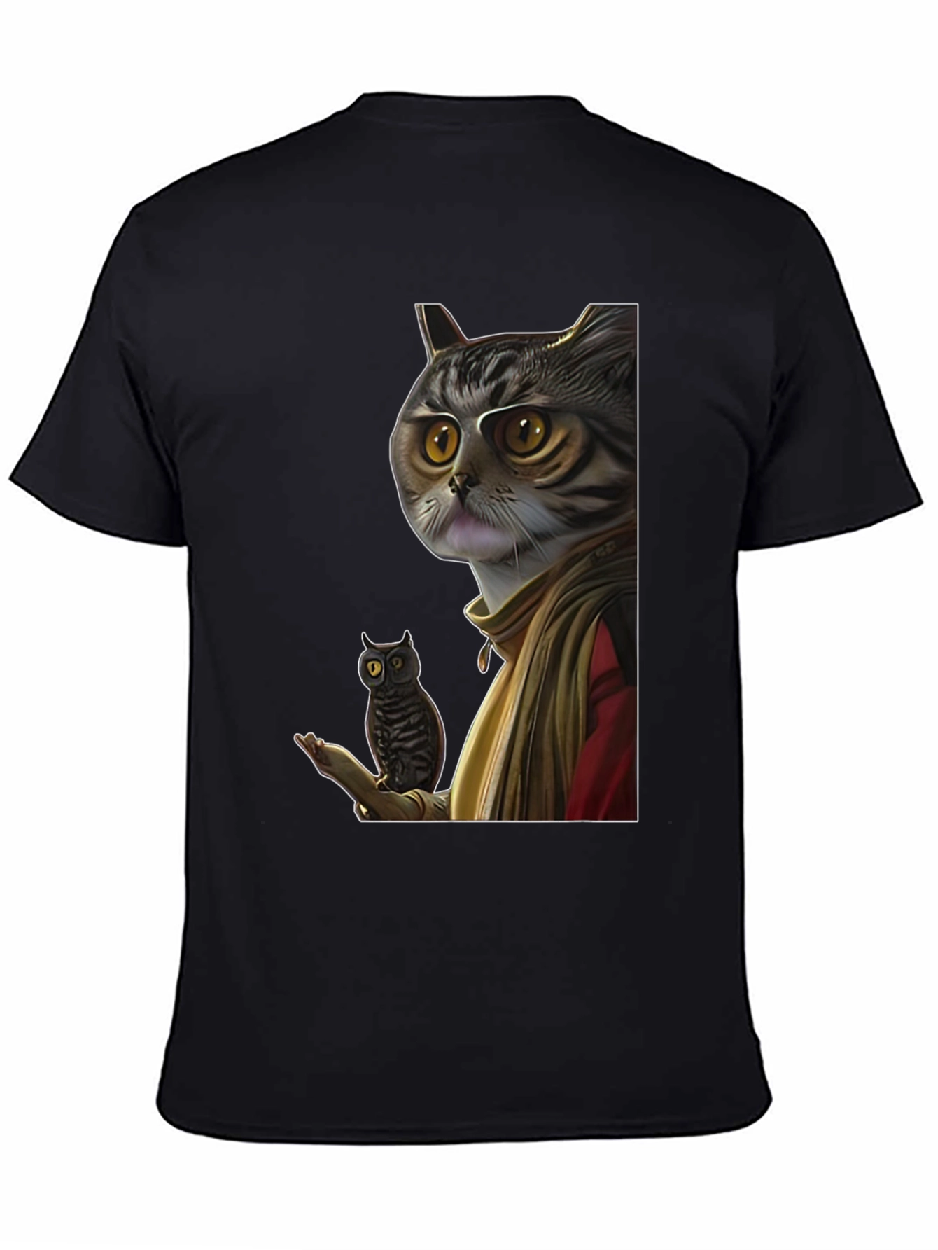 Cat Wizard with Owl Graphic Tee
