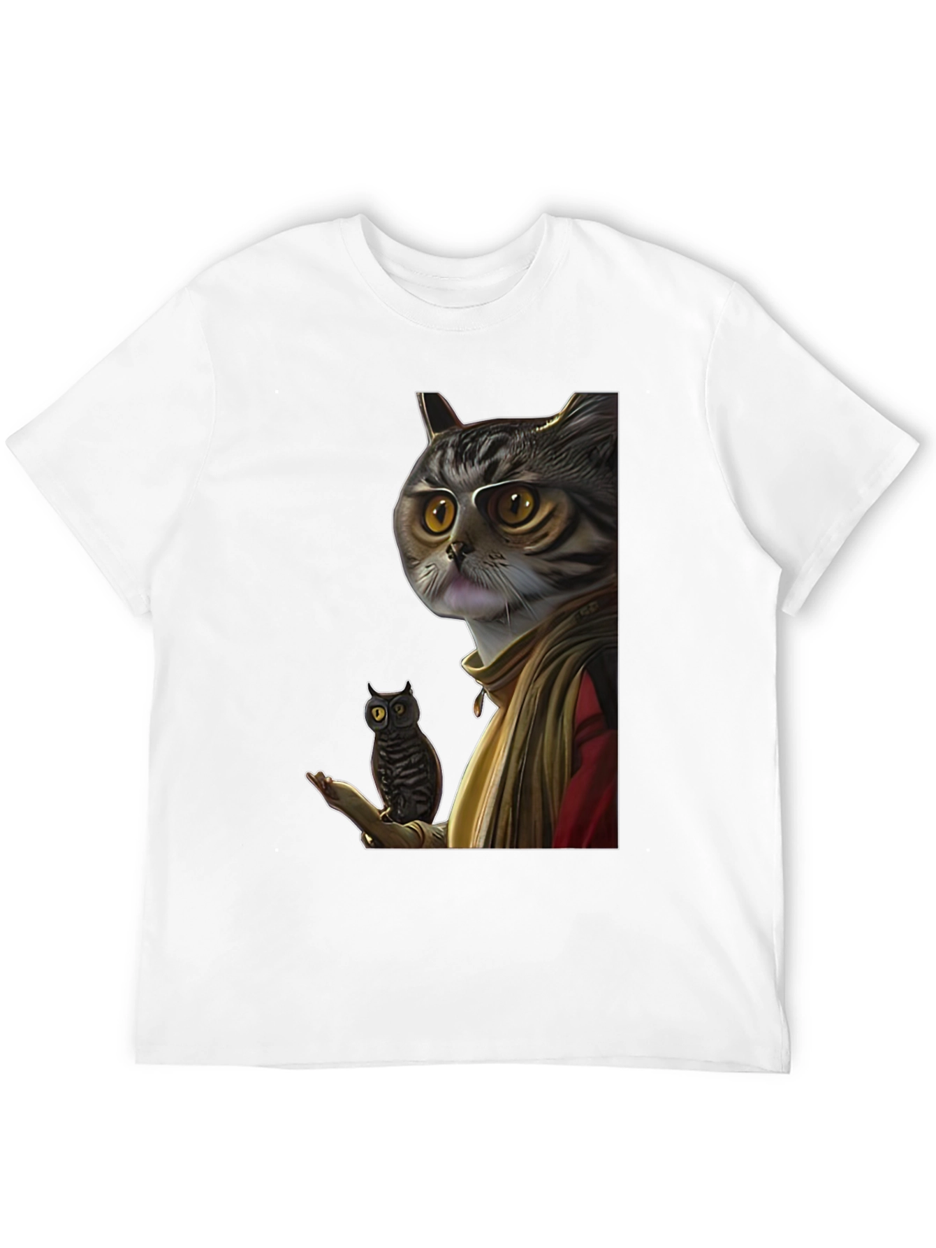Cat Wizard with Owl Graphic Tee