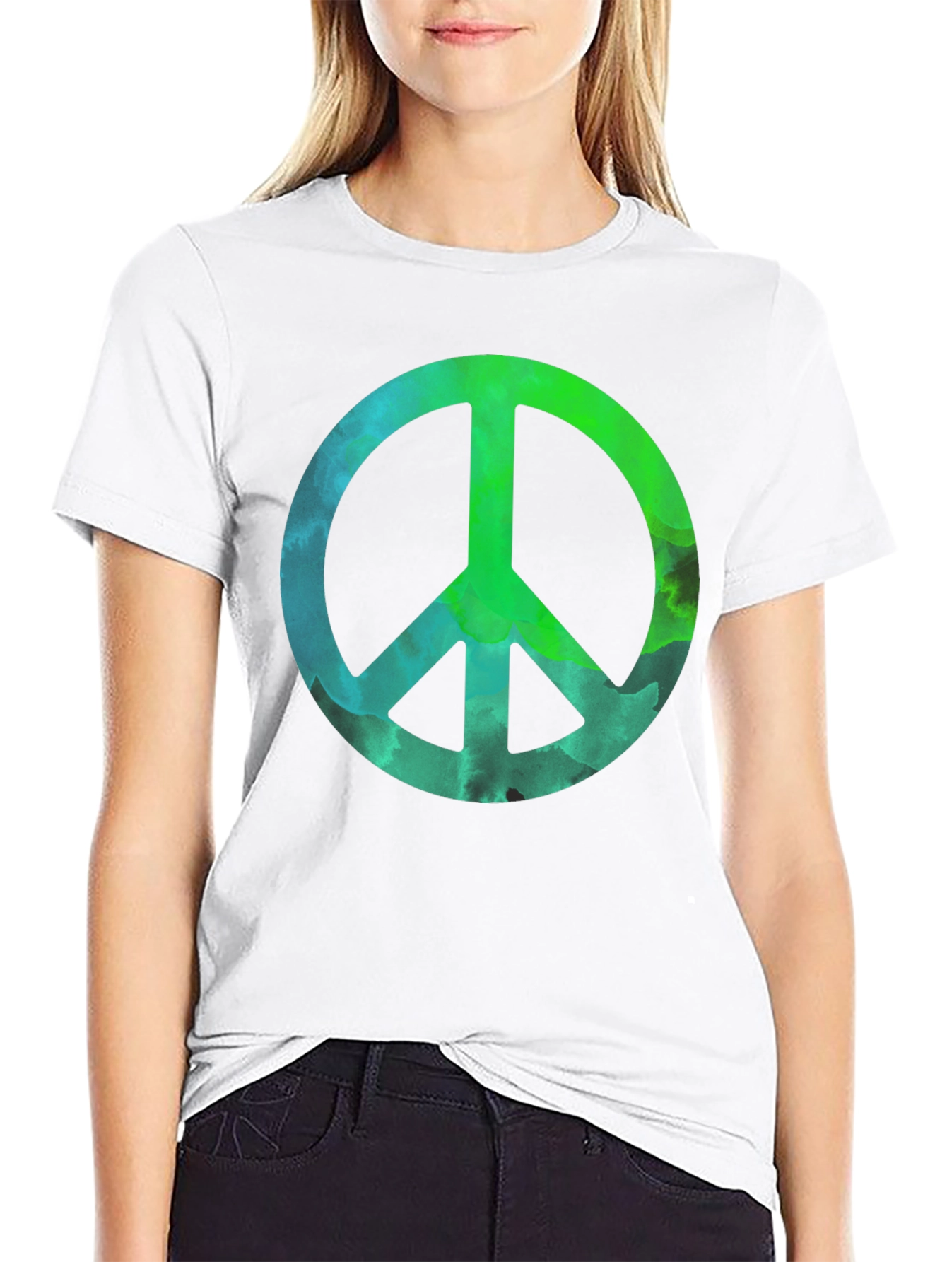 Peace Sign Graphic Tee - Mens Black T-Shirt