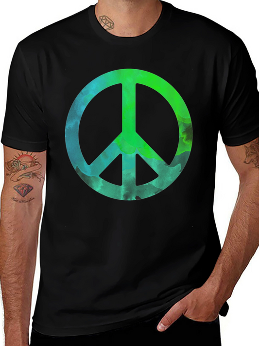 Peace Sign Graphic Tee - Mens Black T-Shirt