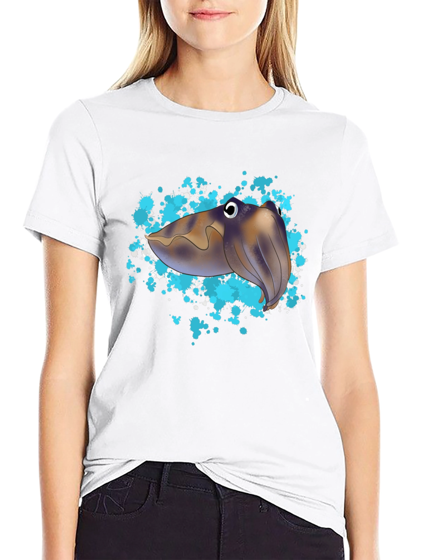 Cuttlefish Graphic Tee - Unique Sea Creature Design