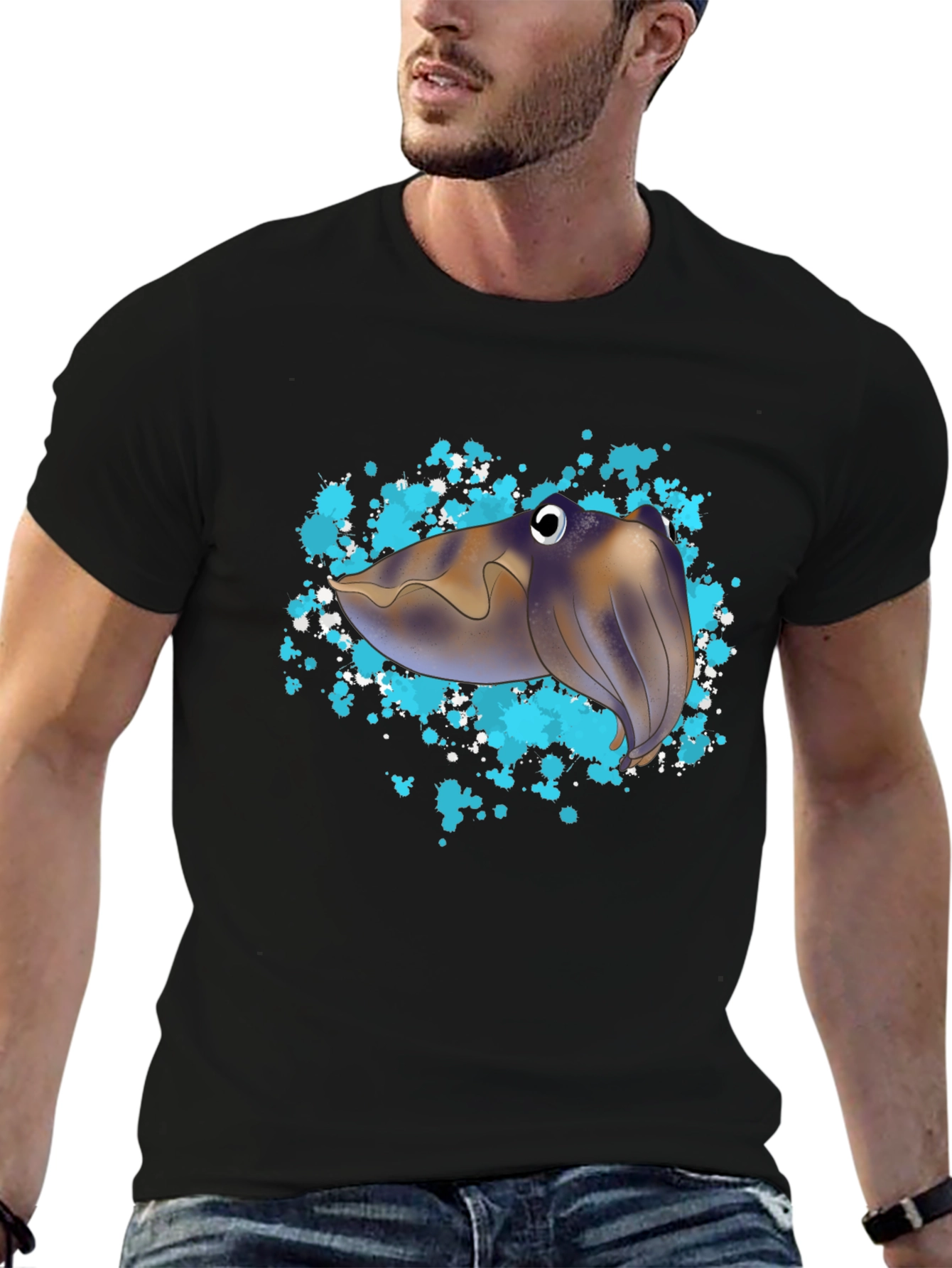 Cuttlefish Graphic Tee - Unique Sea Creature Design