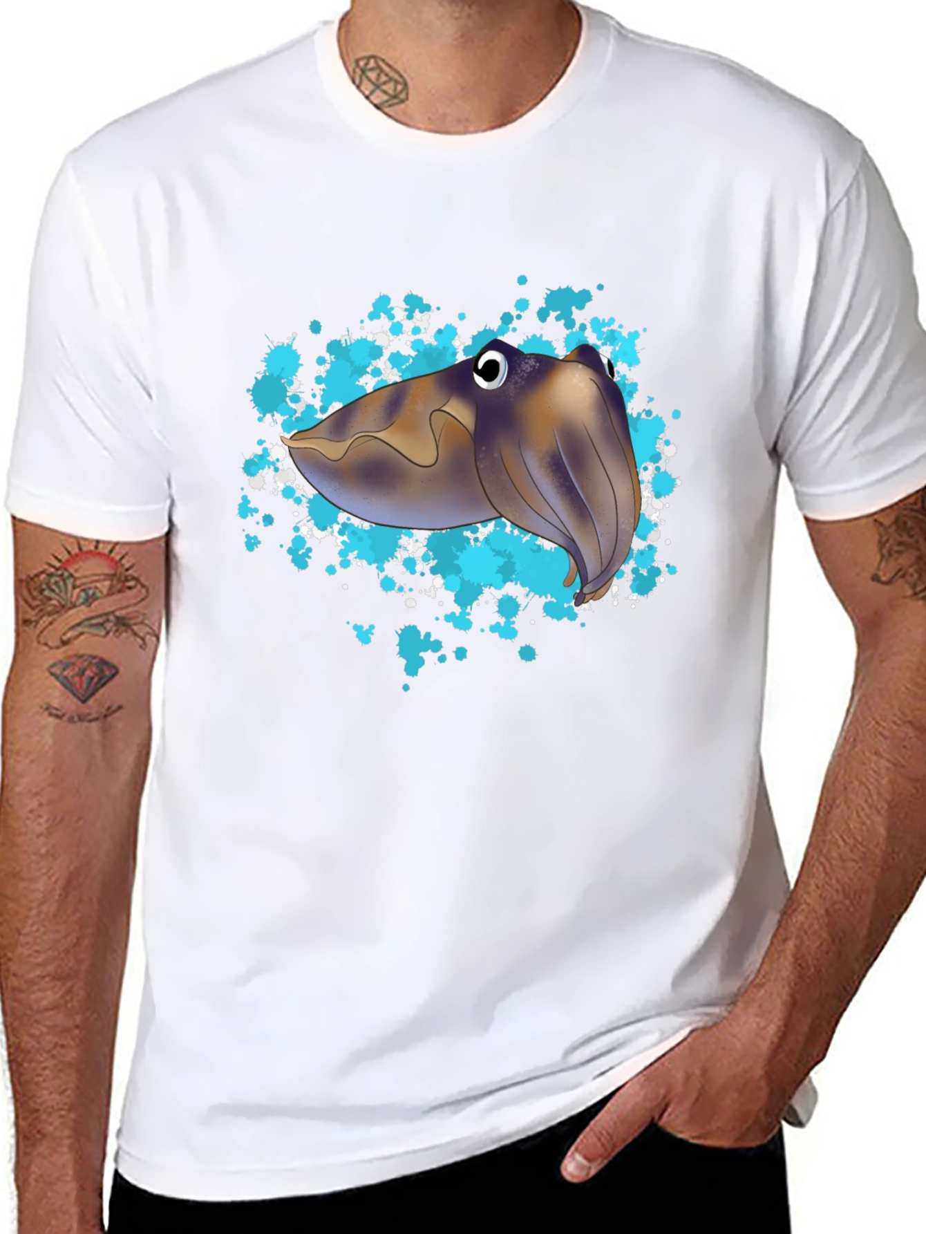 Cuttlefish Graphic Tee - Unique Sea Creature Design