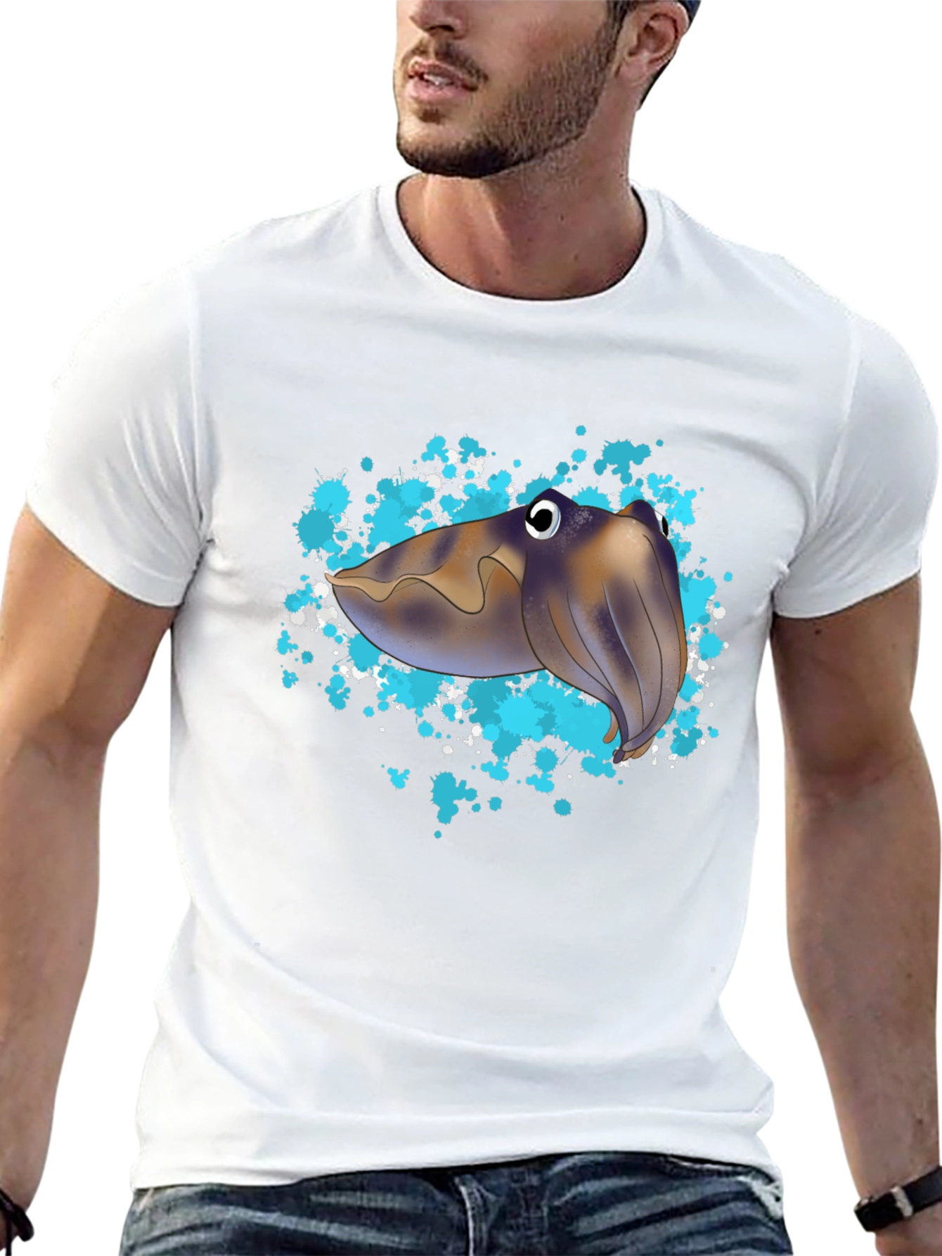 Cuttlefish Graphic Tee - Unique Sea Creature Design