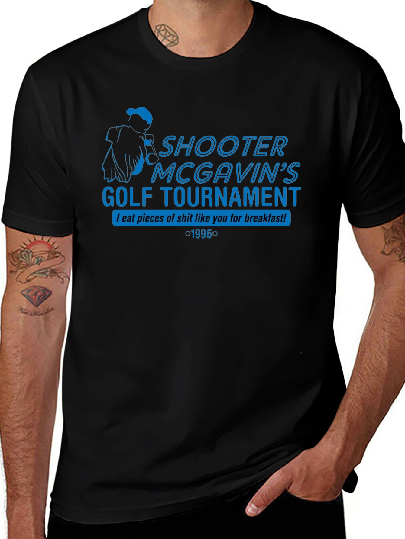 Shooter McGavins Golf Tournament Black T-Shirt