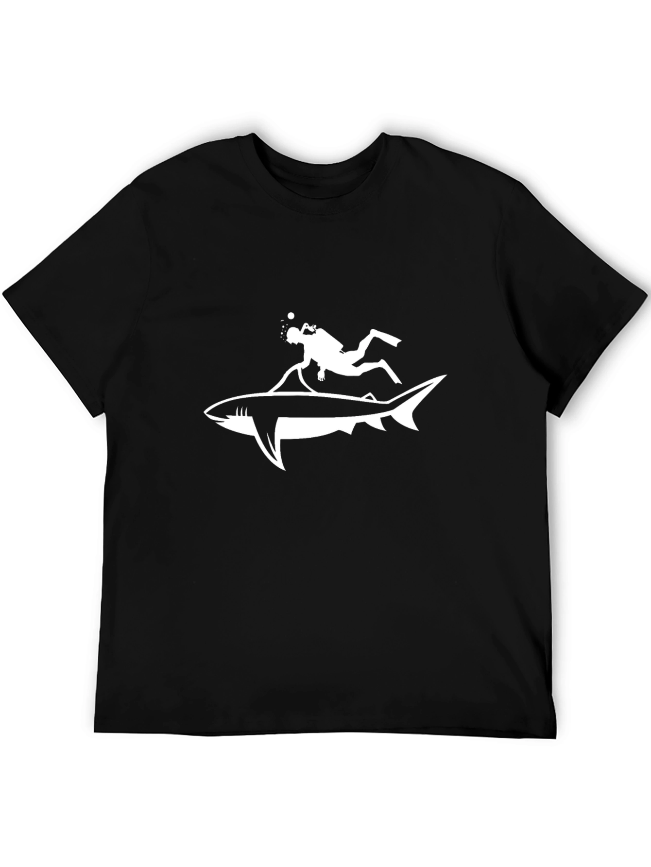 Diver Riding Shark Graphic T-Shirt