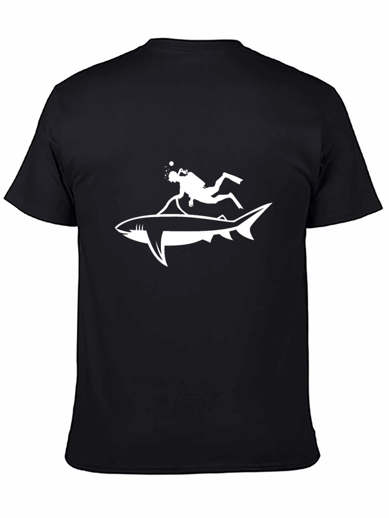Diver Riding Shark Graphic T-Shirt