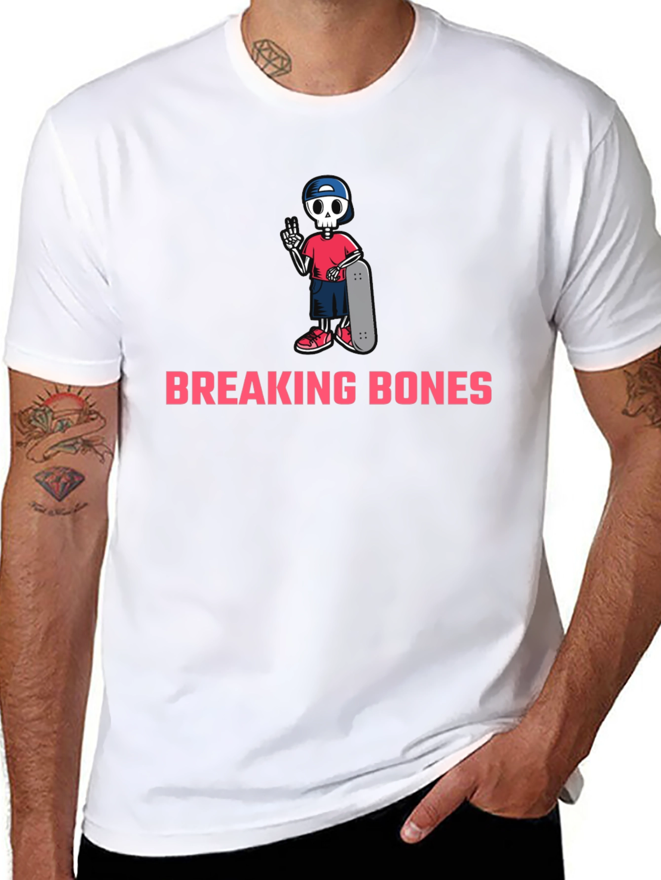 Breaking Bones Skeleton Skateboard T-Shirt