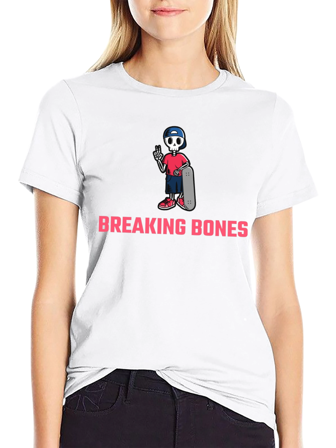 Breaking Bones Skeleton Skateboard T-Shirt