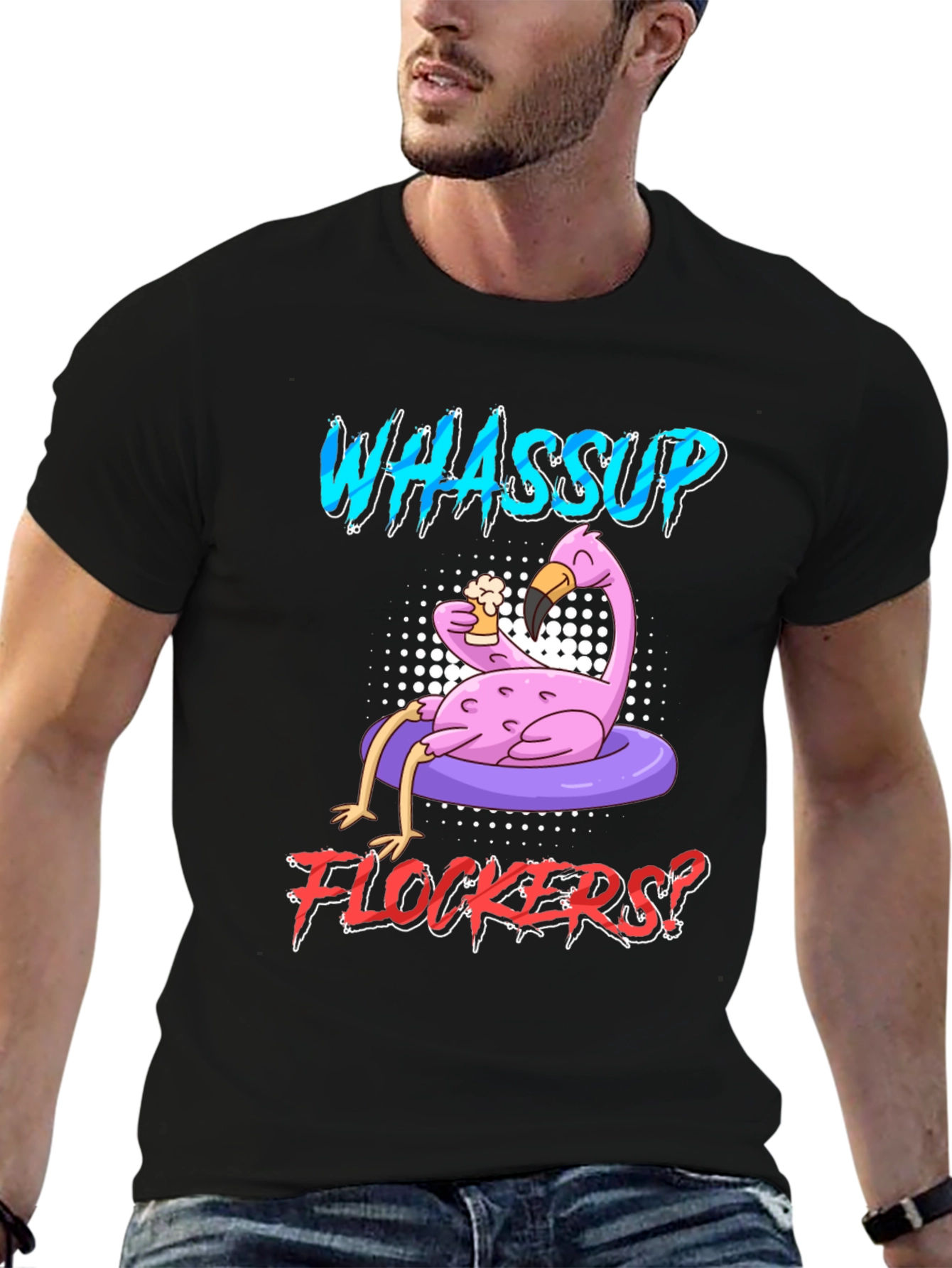 Whassup Flockers Flamingo Graphic Tee