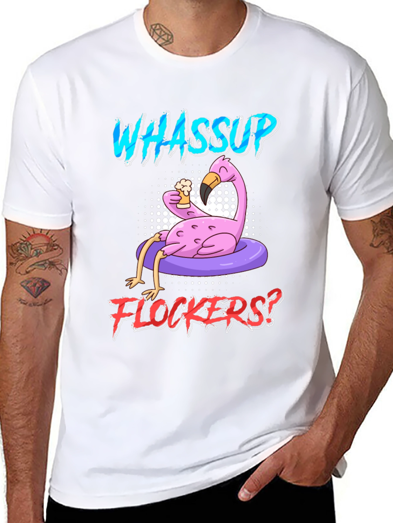 Whassup Flockers Flamingo Graphic Tee