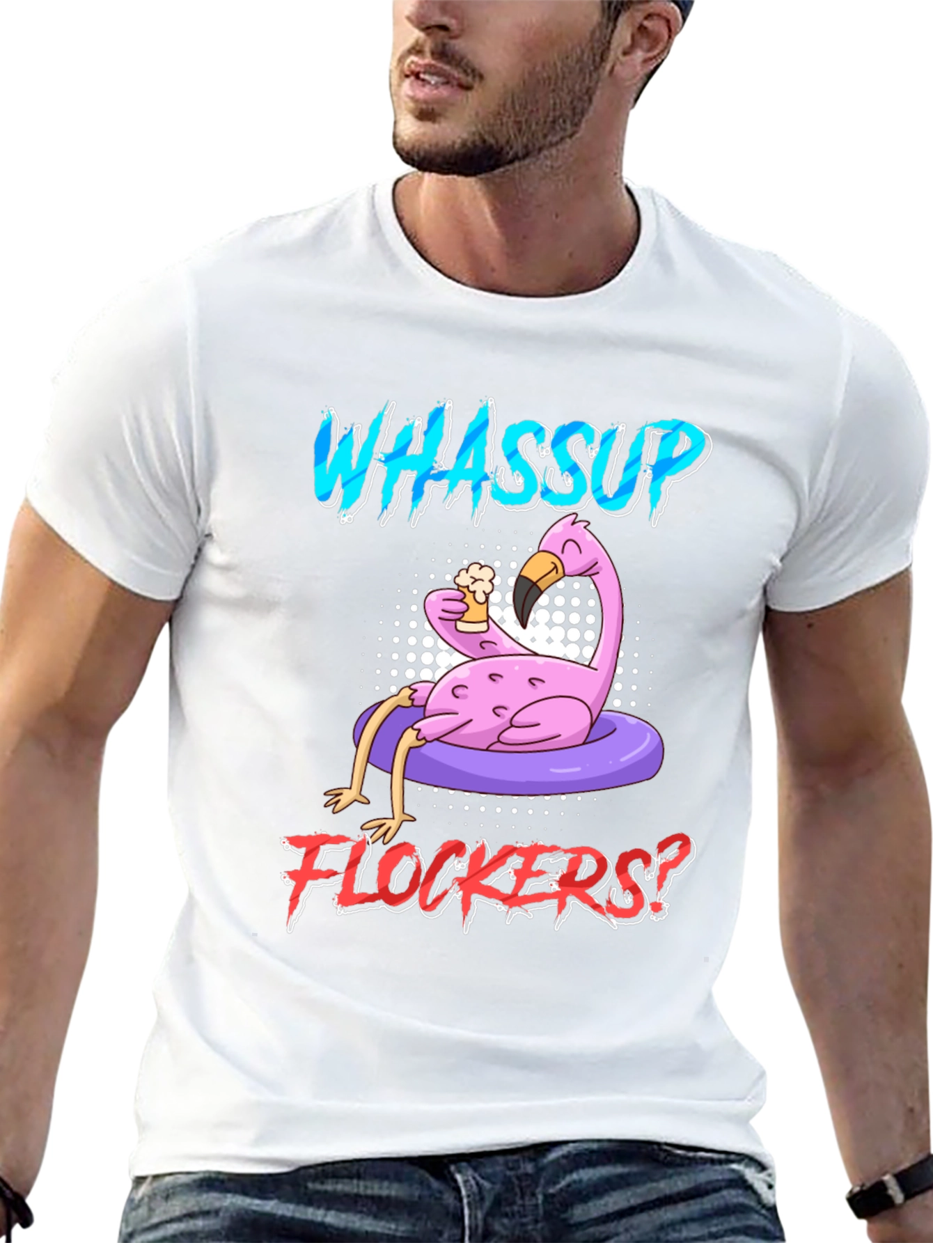 Whassup Flockers Flamingo Graphic Tee