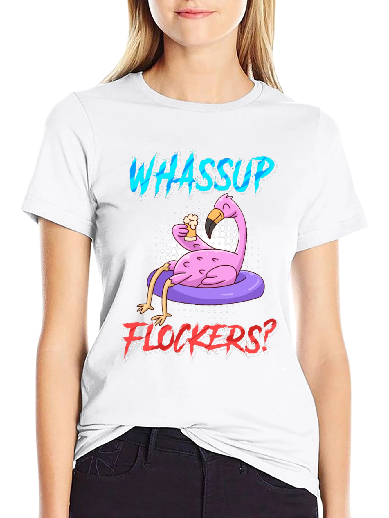 Whassup Flockers Flamingo Graphic Tee