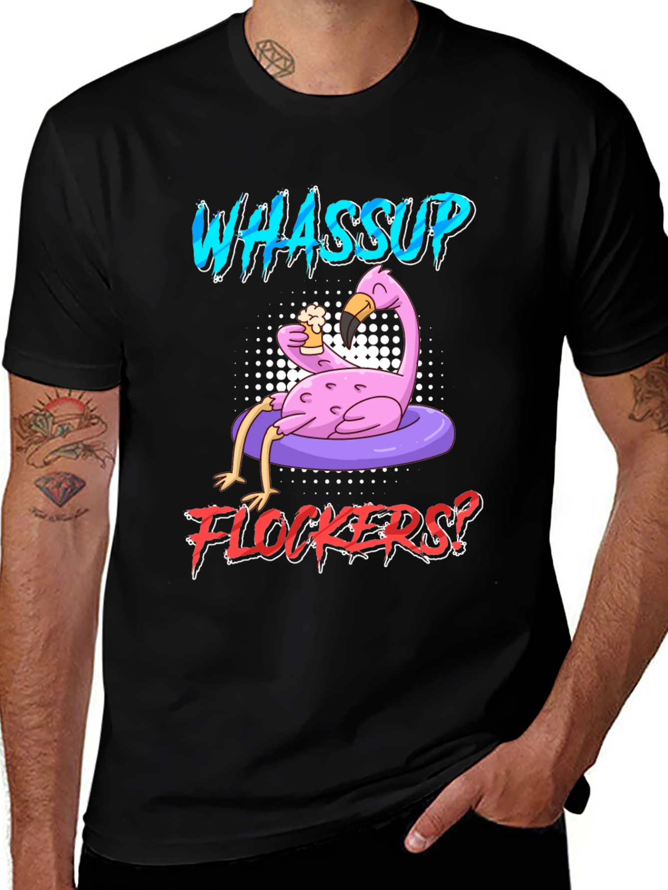 Whassup Flockers Flamingo Graphic Tee